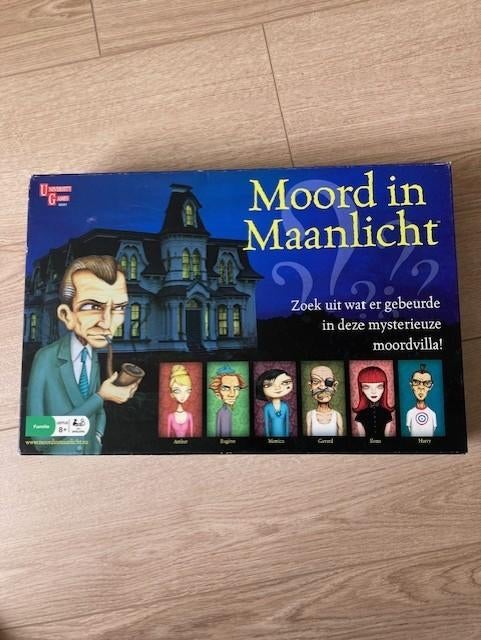 Spel Moord in Maanlicht, Hobby en Vrije tijd, Gezelschapsspellen | Bordspellen, Vijf spelers of meer, Ophalen of Verzenden, Gebruikt