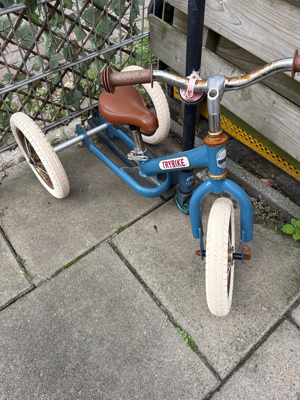 Trybike loopfiets/driewieler - Blauw, vintage look, Fietsen en Brommers, Ophalen, Gebruikt, Minder dan 16 inch