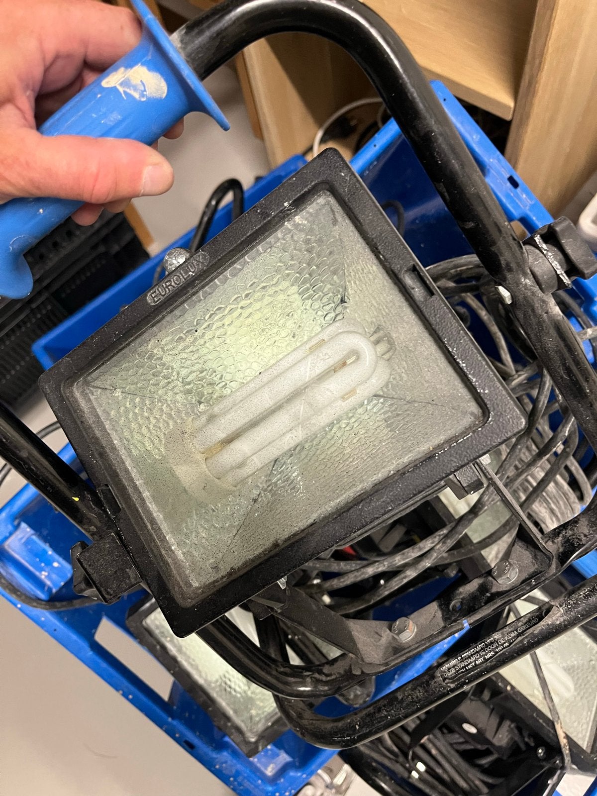 Partij bouwlampen / werklampen Eurolux 25 stuks, Doe-het-zelf en Verbouw, Bouwverlichting, Ophalen, Gebruikt, Met statief, Lamp met armatuur