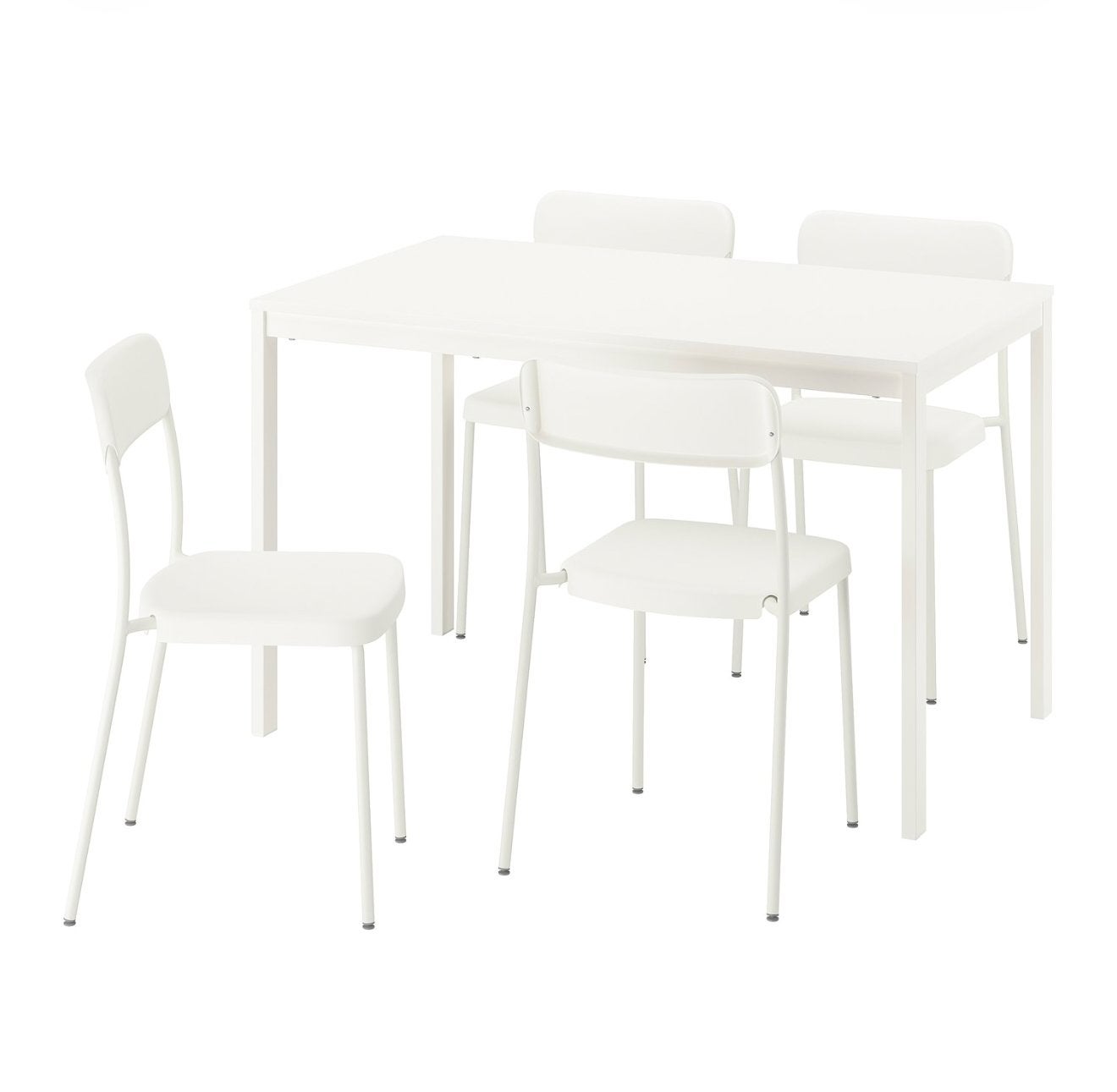 Soortgelijke Witte eettafel met 4 stoelen, Ophalen, Gebruikt, 100 tot 150 cm, 50 tot 100 cm