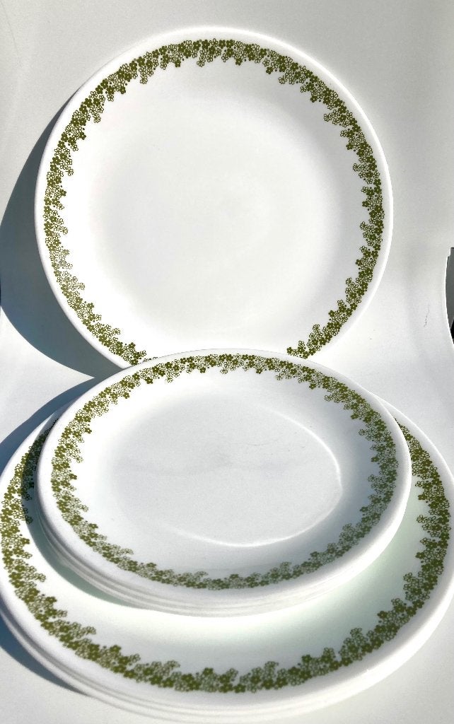Vintage Corelle borden Spring Blossom groen wit floral decor, Overige materialen, N, N, Ophalen of Verzenden