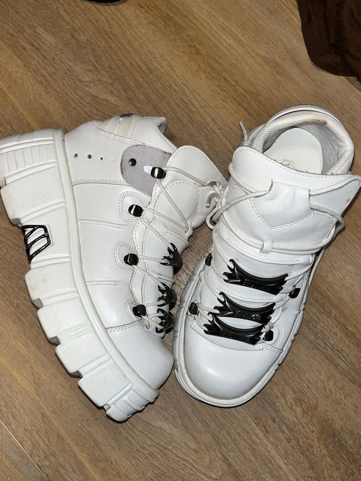 Witte New Rock Platform Sneakers - Maat 39, Kleding | Dames, Ophalen of Verzenden, Gedragen, Wit, Sneakers of Gympen