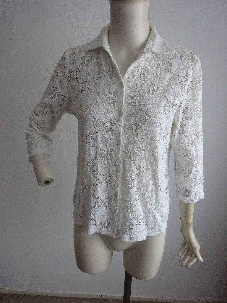 Peter Hahn blouse mt 38, Maat 38/40 (M), Wit, Ophalen of Verzenden, Zo goed als nieuw