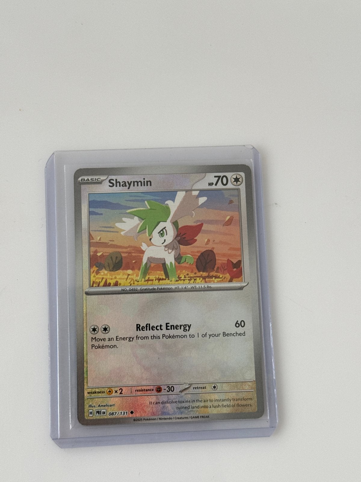 Shaymin Pokémon Kaart - Celebrations 087/131, Ophalen of Verzenden, Zo goed als nieuw, Losse kaart