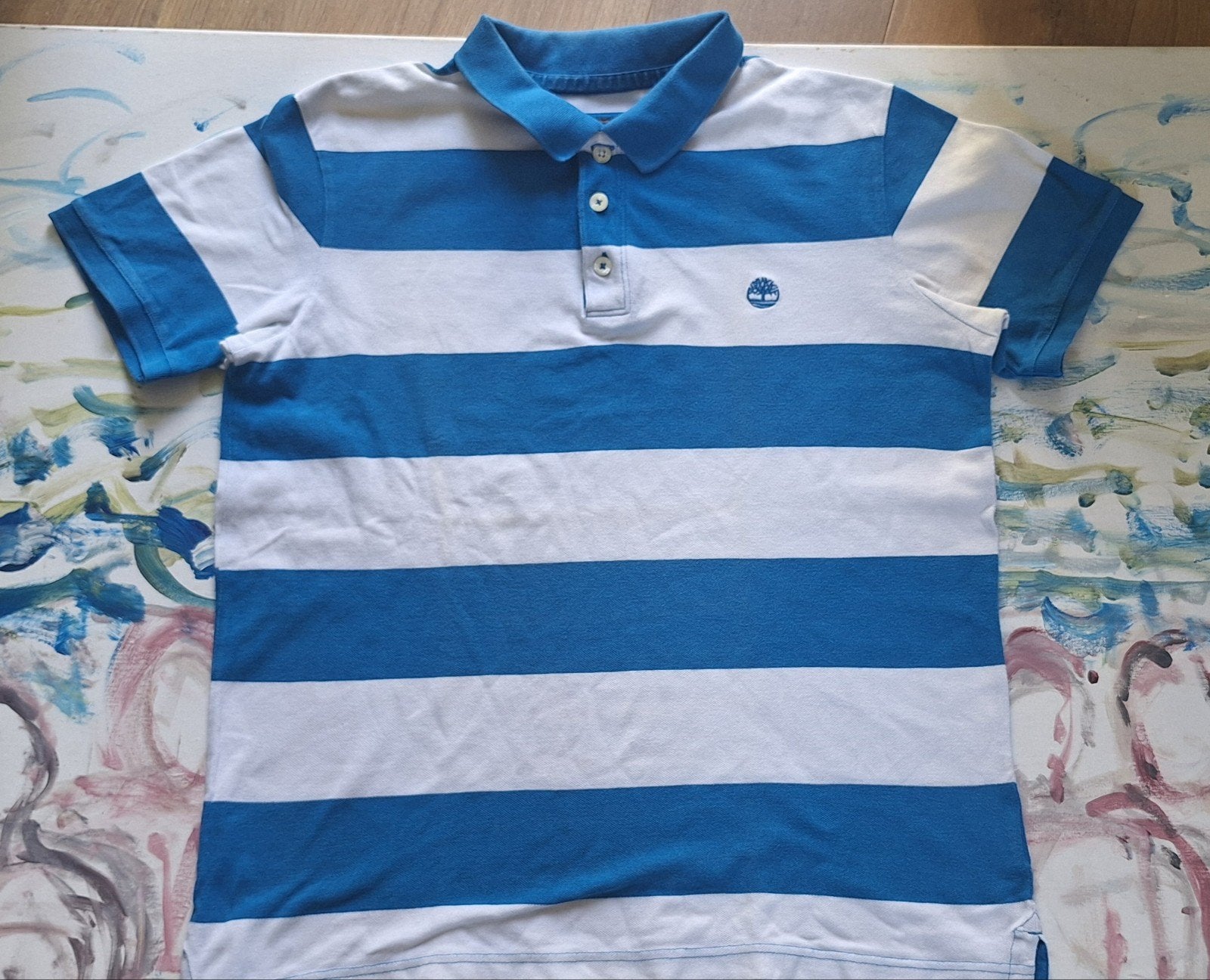 Timberland Earthkeepers Polo Shirt XL - Blauw/Wit Gestreep, Kleding | Heren, Polo's, Blauw, Timberland, Maat 56/58 (XL), Ophalen of Verzenden