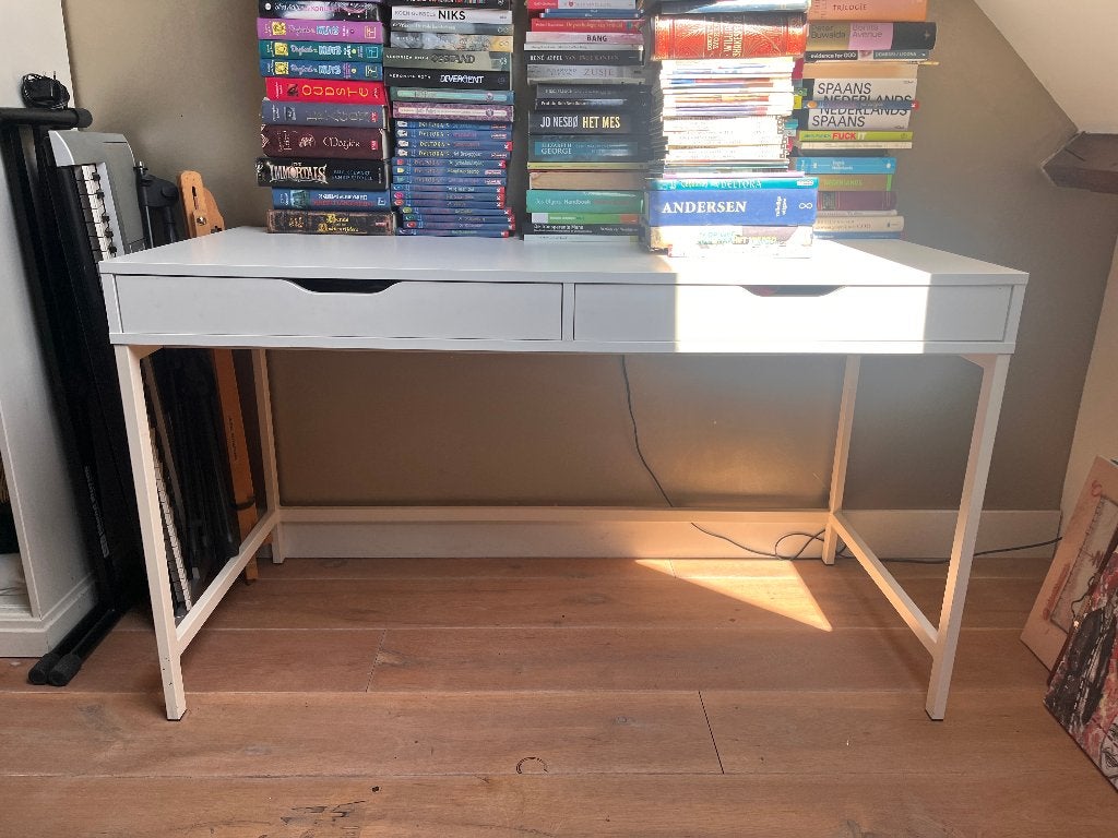 Bureautje Alex Ikea, Ophalen, Gebruikt, Met lades, 132 cm