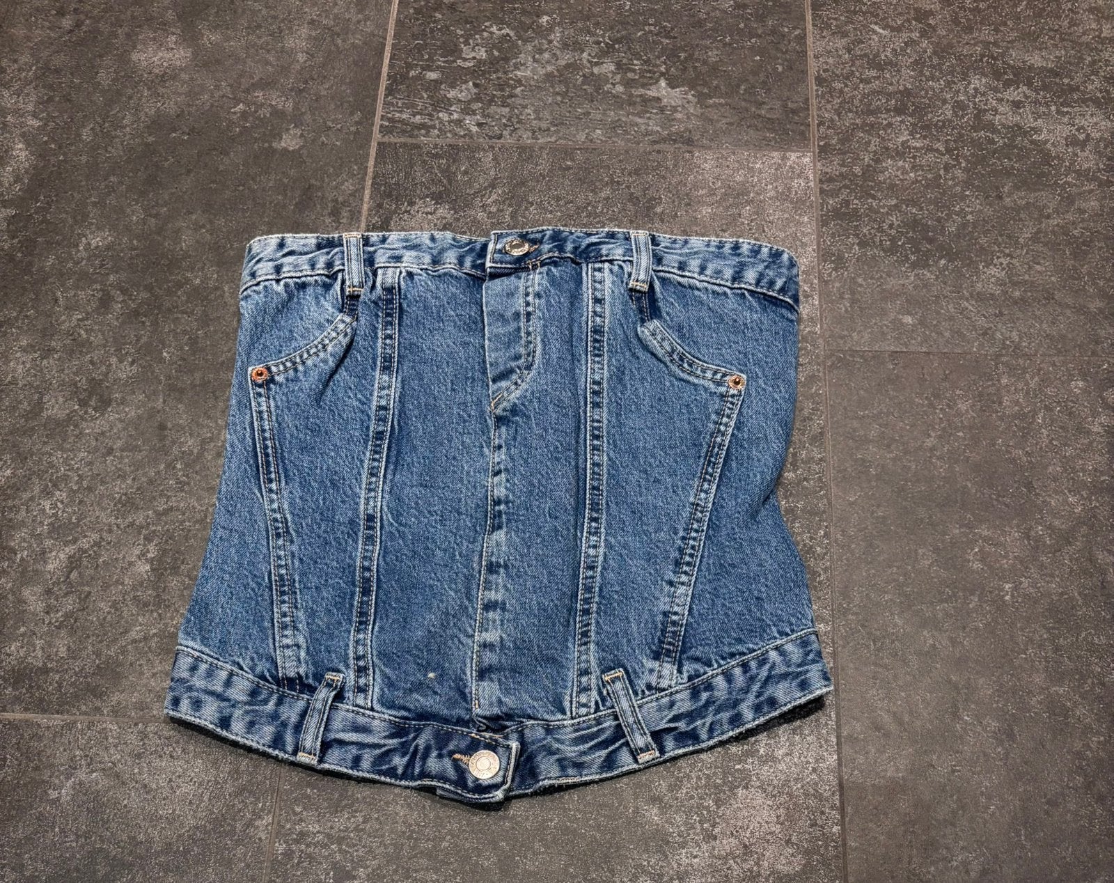Zara spijker top maat m, Mi, Blauw, Zo goed als nieuw, Mi