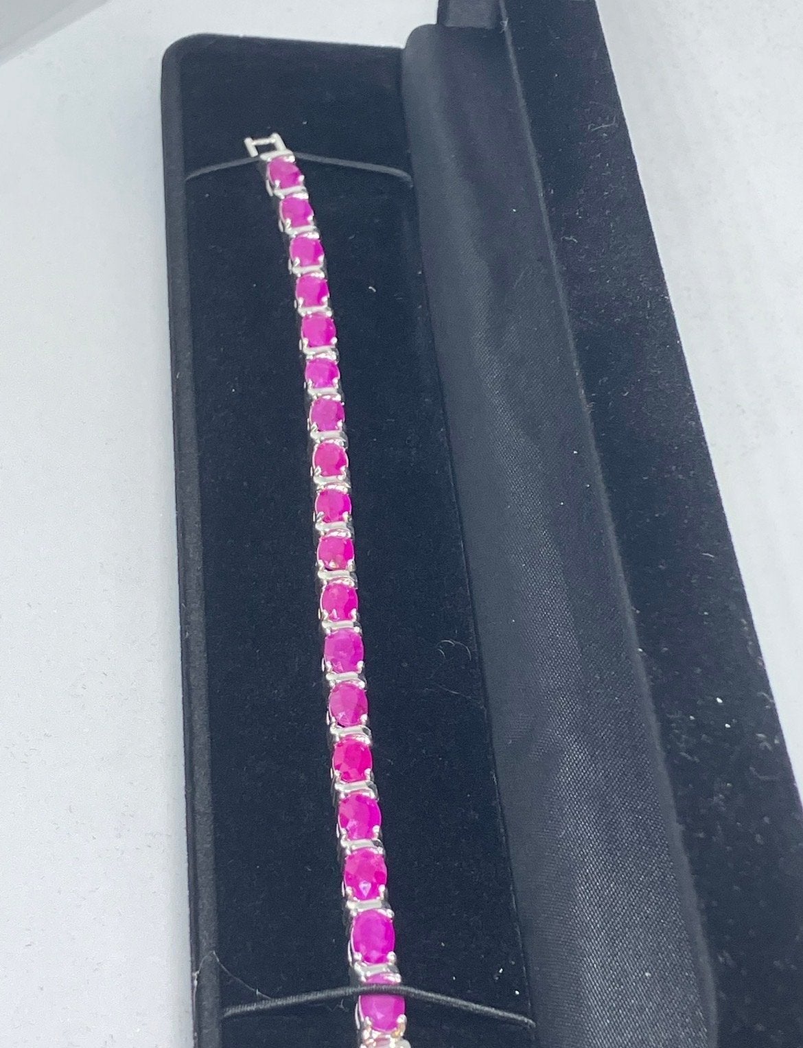 Zilveren armband met echte robijn (925 zilver), Info@zilver.com, Zilver en edeltsenen, Nieuw, Ophalen of Verzenden