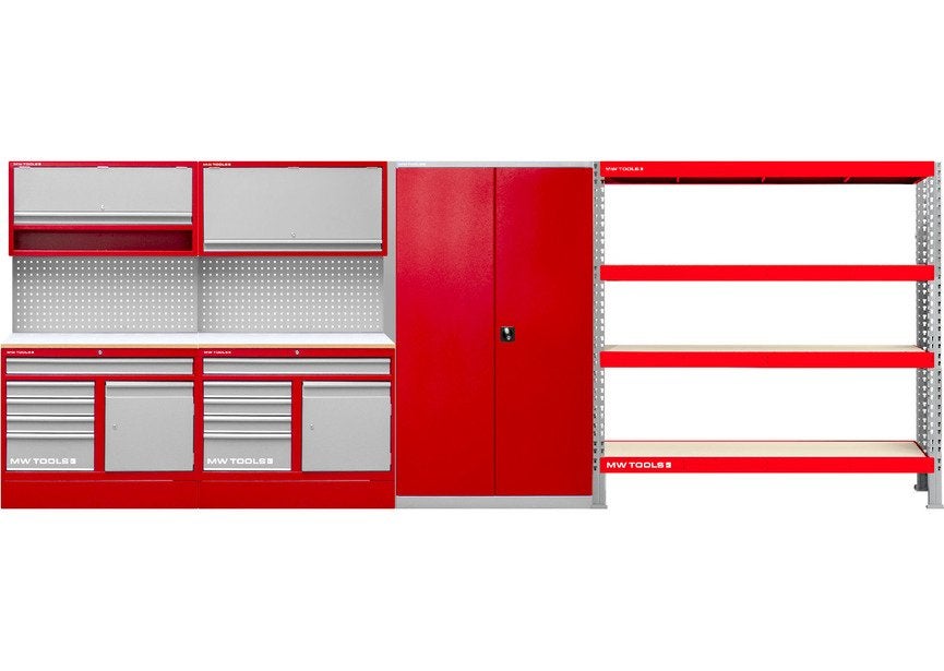 Werkplaatsmeubilair 5,3M met kast en rek MW Tools / Nieuw