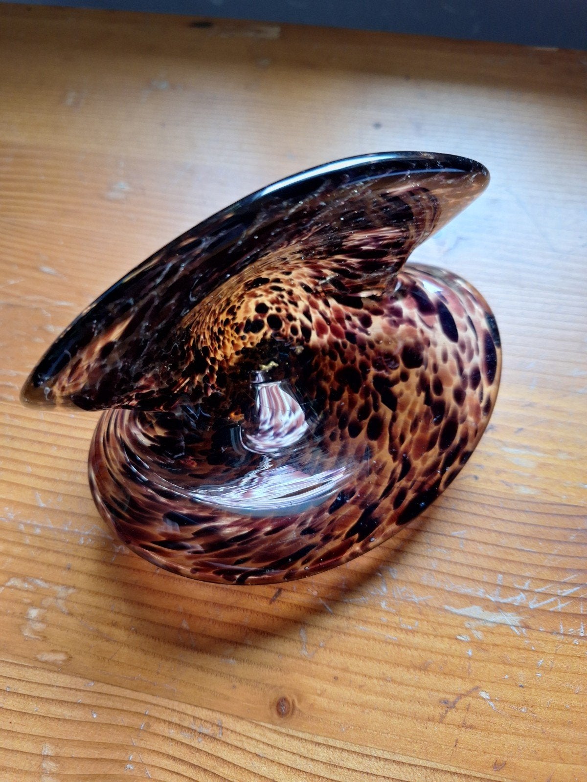 Unieke (Murano?) glazen schaal met spikkelpatroon, Verzenden
