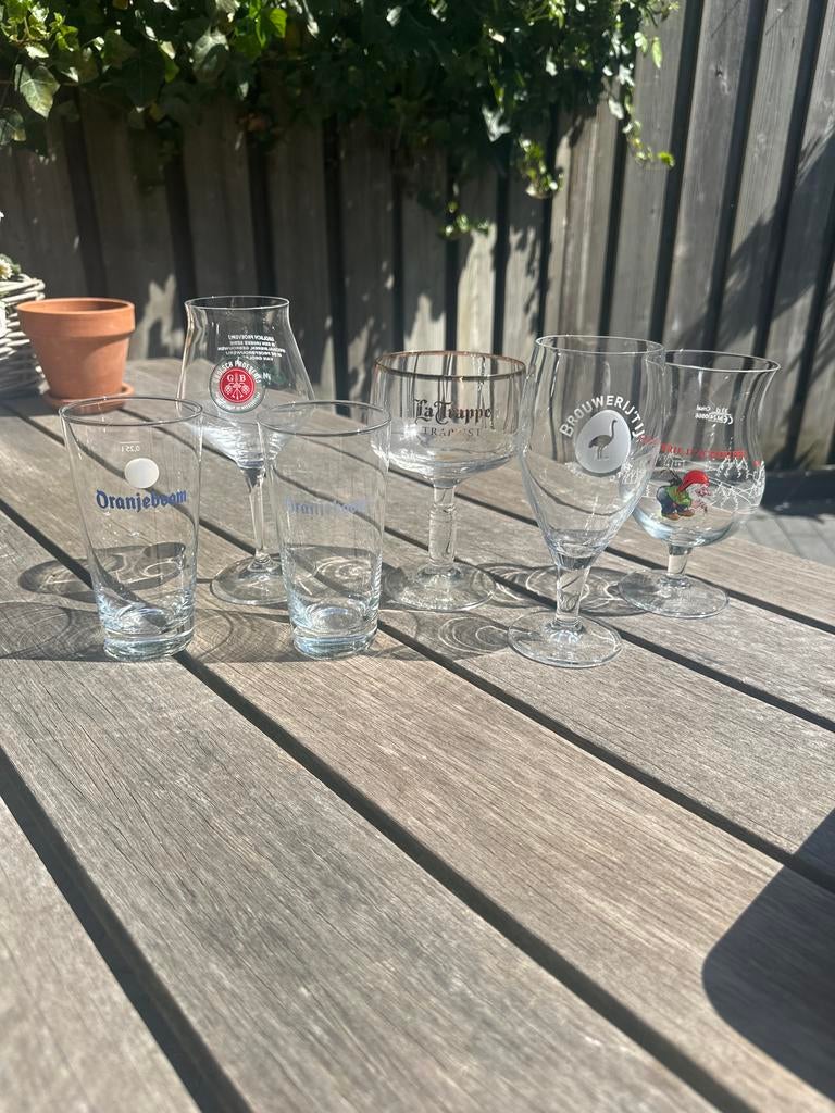 Bierglazen collectie: Oranjeboom, La Trappe, Achouffe, 't IJ, Ophalen, Gebruikt, Glas of Glazen, Oranjeboom