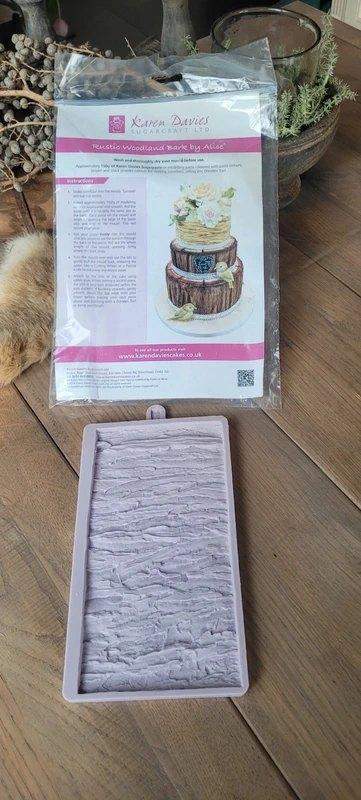 Prachtige Karen Davies Siliconen Mal - Rustic Woodland Bark, Hobby en Vrije tijd, Taarten en Cupcakes maken, Ophalen of Verzenden