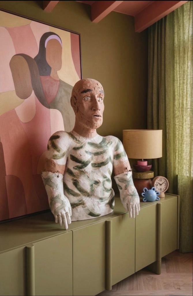 Unieke keramieksculptuur – Huub Biezeman figuratief beeld, Ophalen
