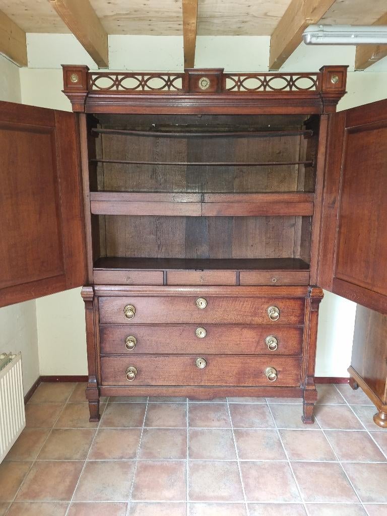 Antiek Eiken Empire Kabinet met Hekje, Antiek en Kunst, Ophalen