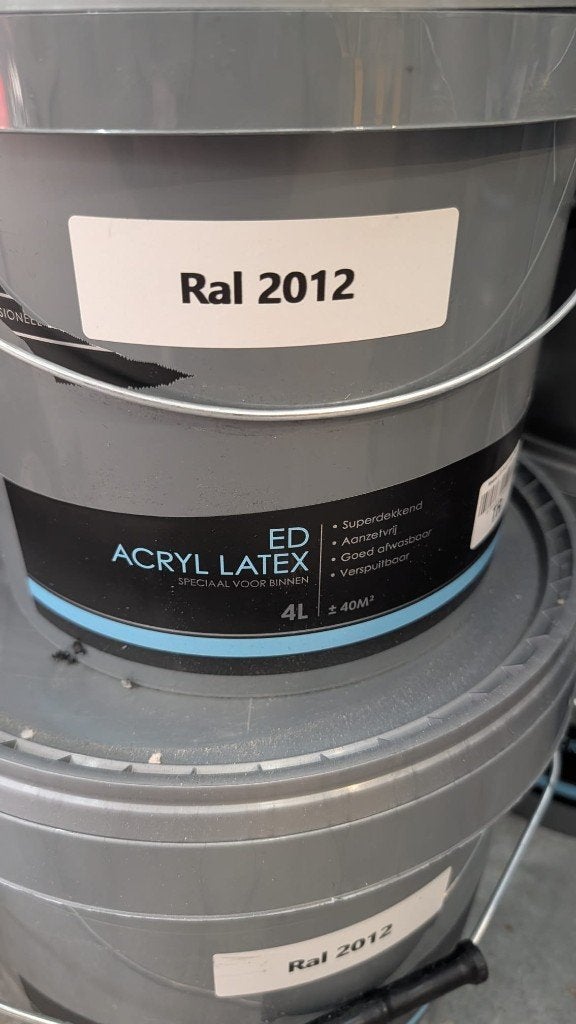 Latex Ral 2012 5x 8 liter - 1x 4 liter, Ophalen, Overige kleuren, 5 tot 10 liter, Nieuw