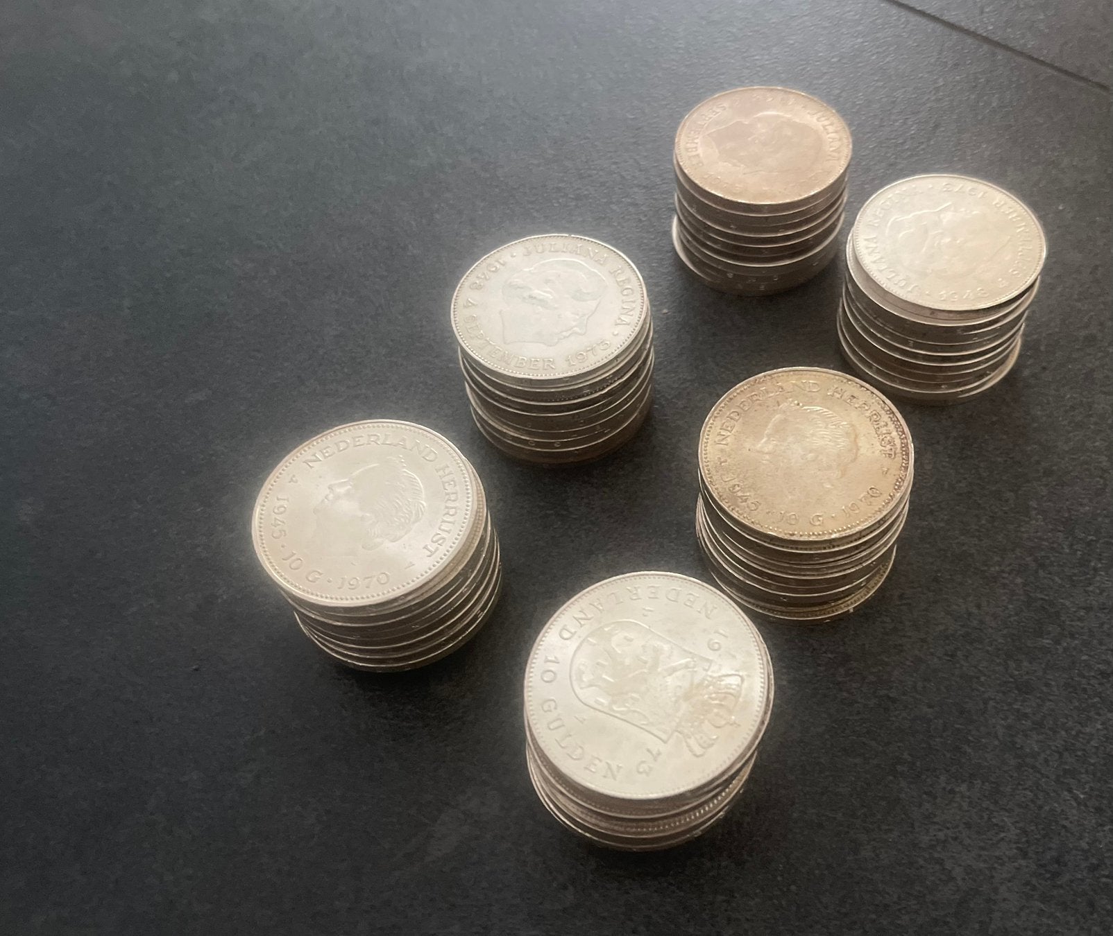 60 stuks zilveren 10 gulden munten, Postzegels en Munten, Munten | Nederland, Ophalen, Koningin Juliana, Setje, Zilver