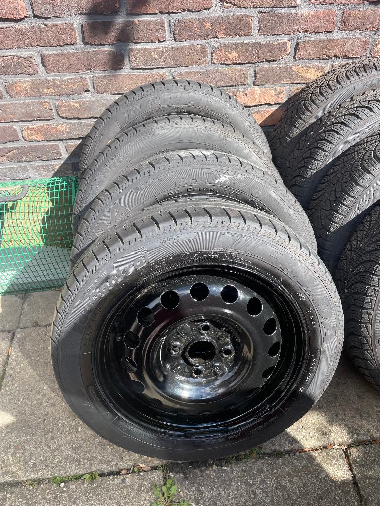 LM Velgen BANDEN 155 65 14, 185 60 14 C1,107, Aygo 165 65 14, Auto-onderdelen, Banden en Velgen, 14 inch, Gebruikt, 155 mm, Banden en Velgen