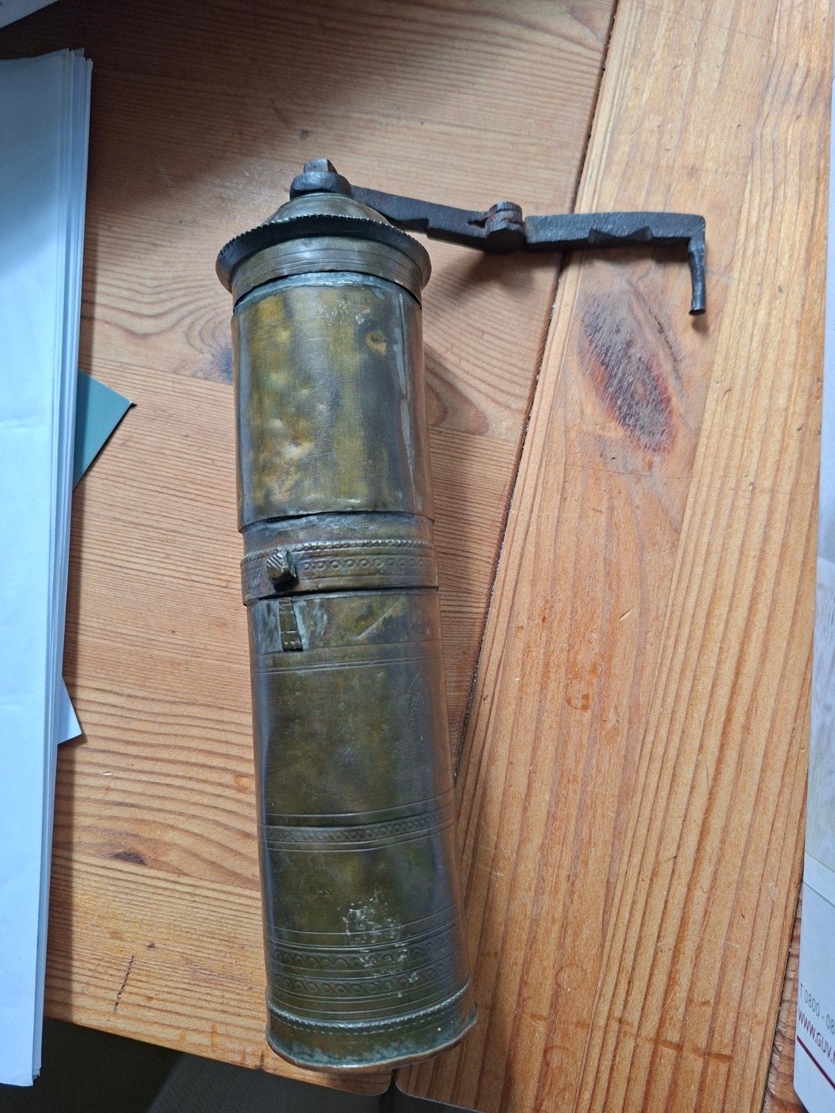 antieke Turkse of Ottomaanse koffiemolen messing, Ophalen of Verzenden