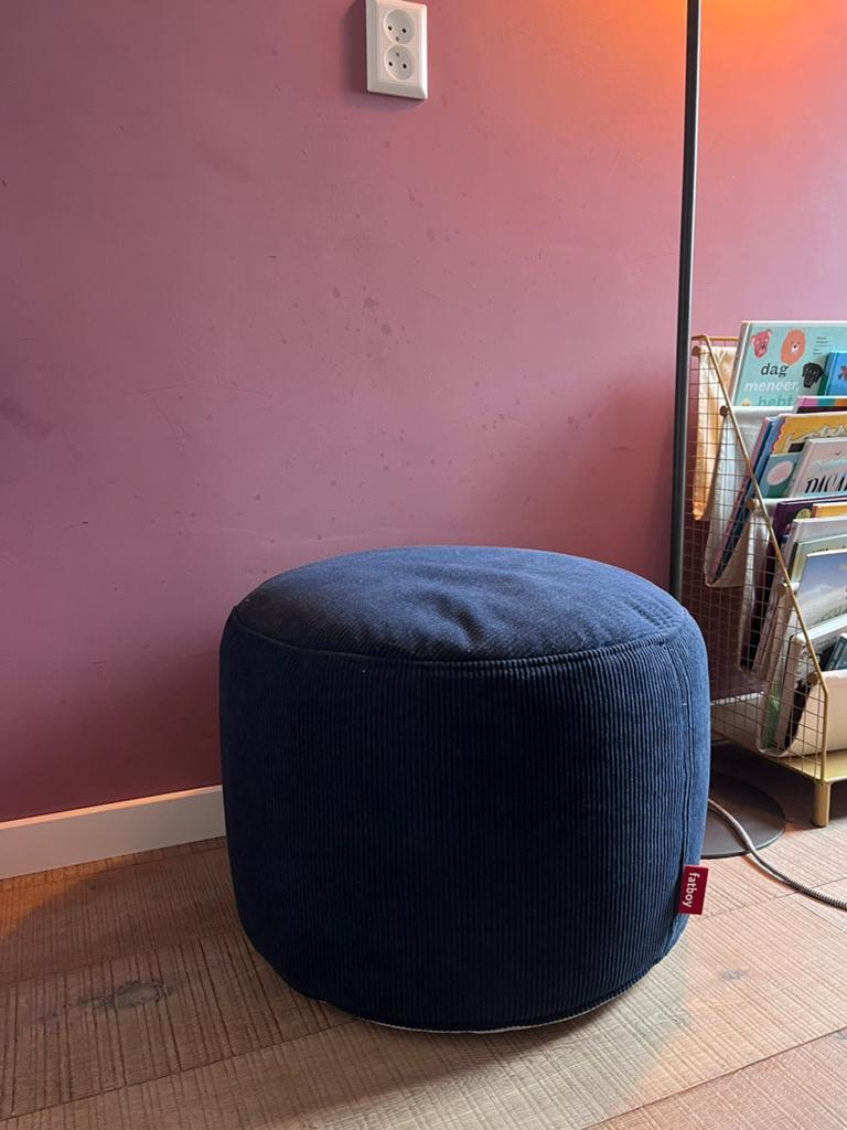 Fatboy fluweelen poef, Ophalen, Zo goed als nieuw, Stof, 50 tot 75 cm