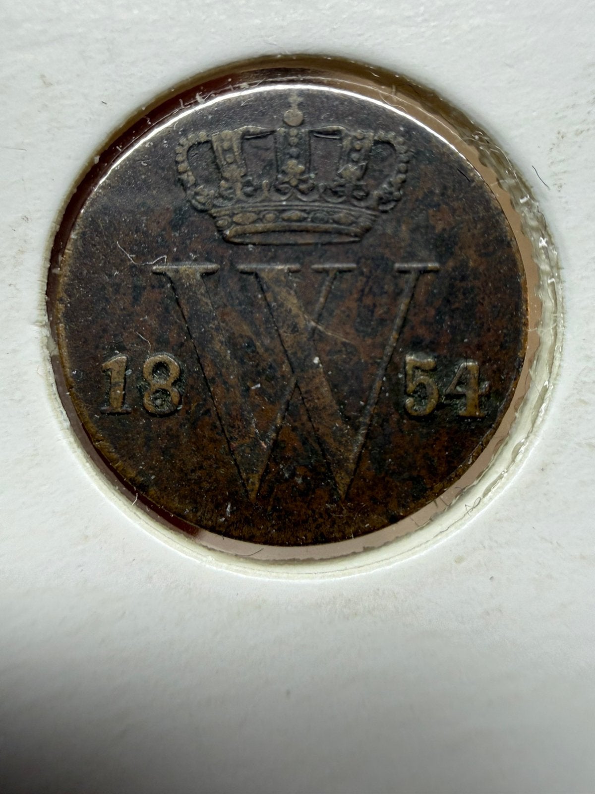 Halve cent 1854 Willem III, Ophalen of Verzenden, Koning Willem III, Overige waardes, Losse munt