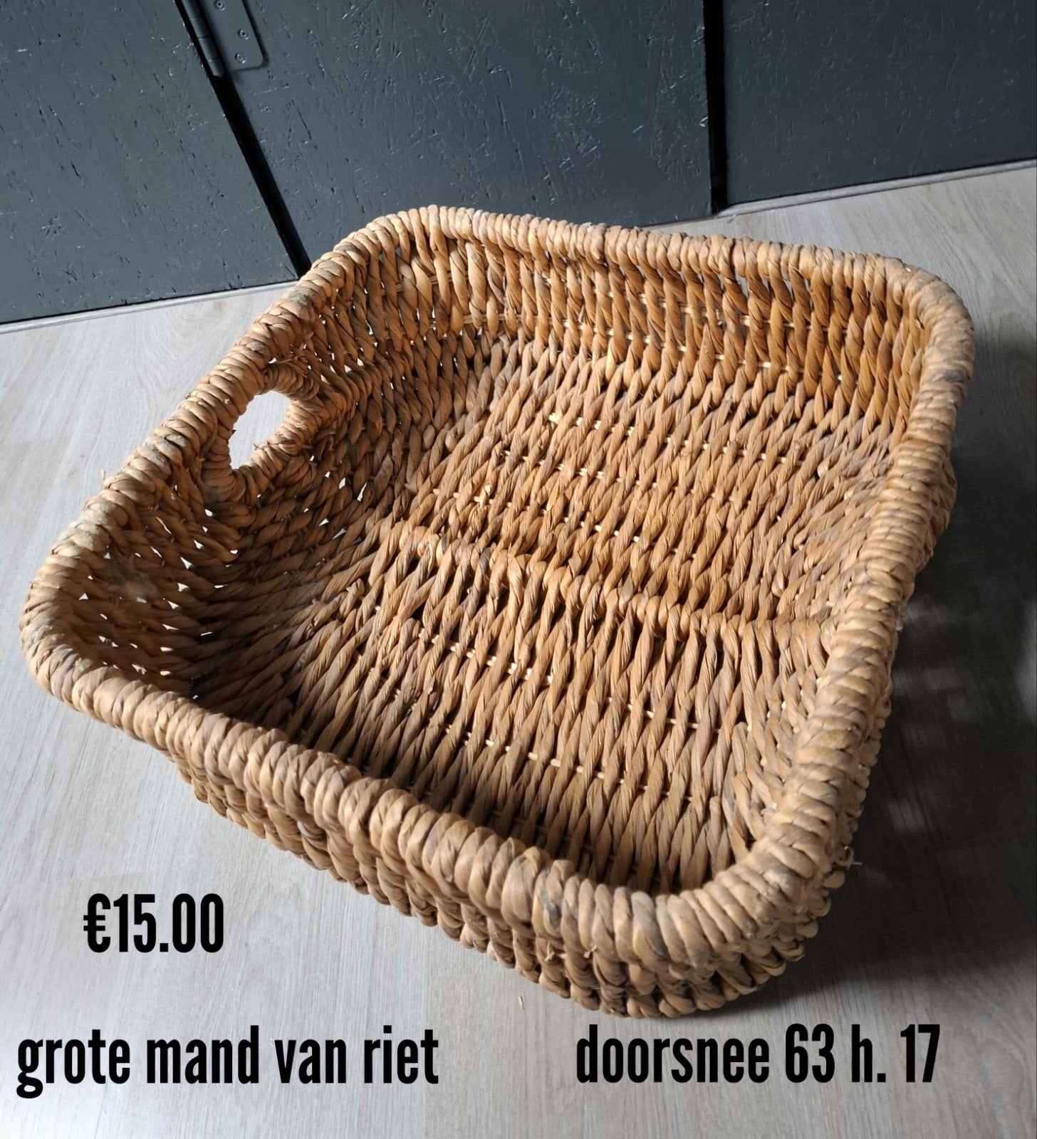 Mooie grote mand., Ophalen, Natuurlijk materiaal, Vierkant, Overige typen