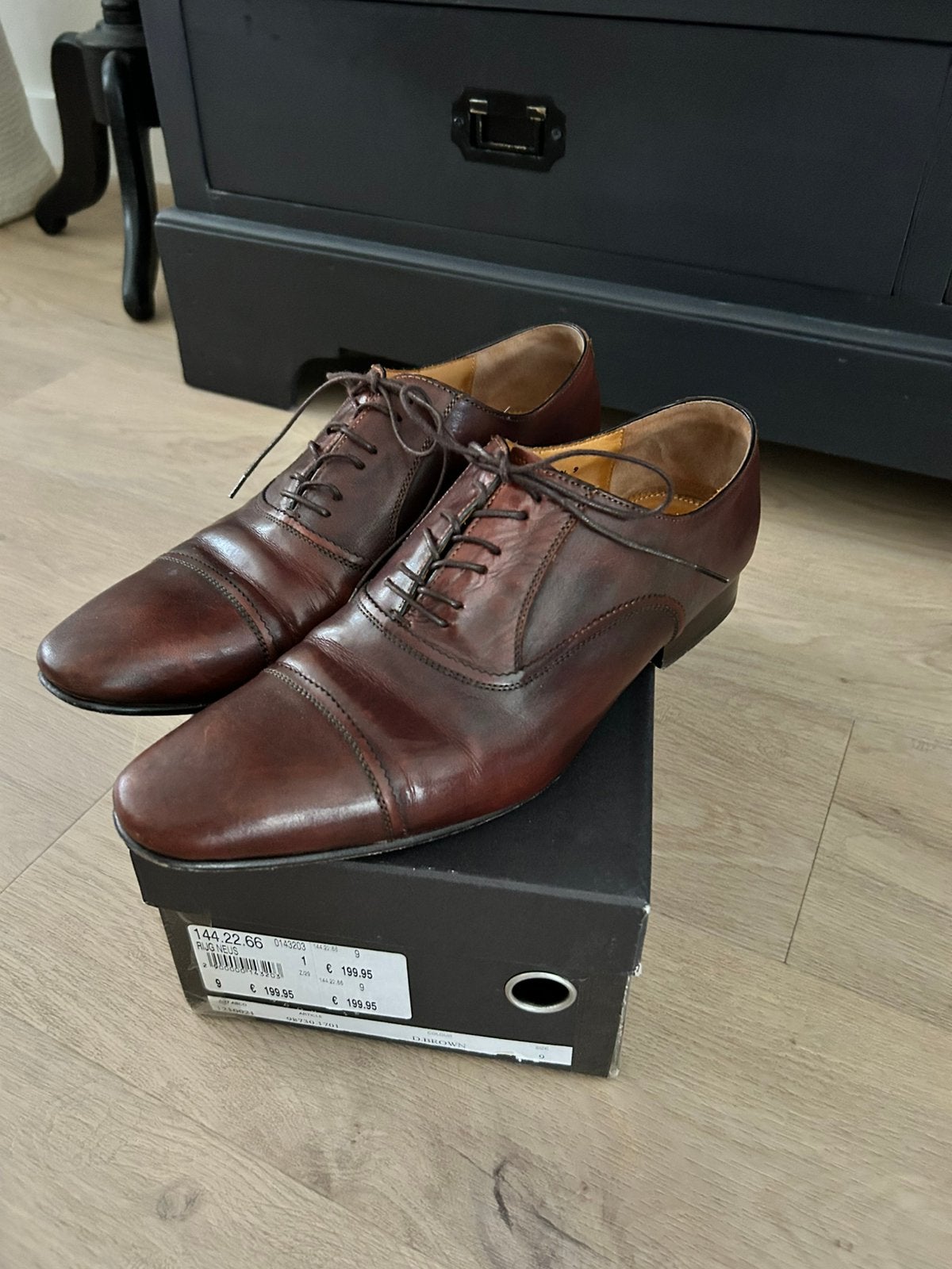 BRUINE LEREN HEREN SCHOENEN DANIEL KENNETH MT 43 …, Bruin, Ophalen of Verzenden, Gedragen, Veterschoenen
