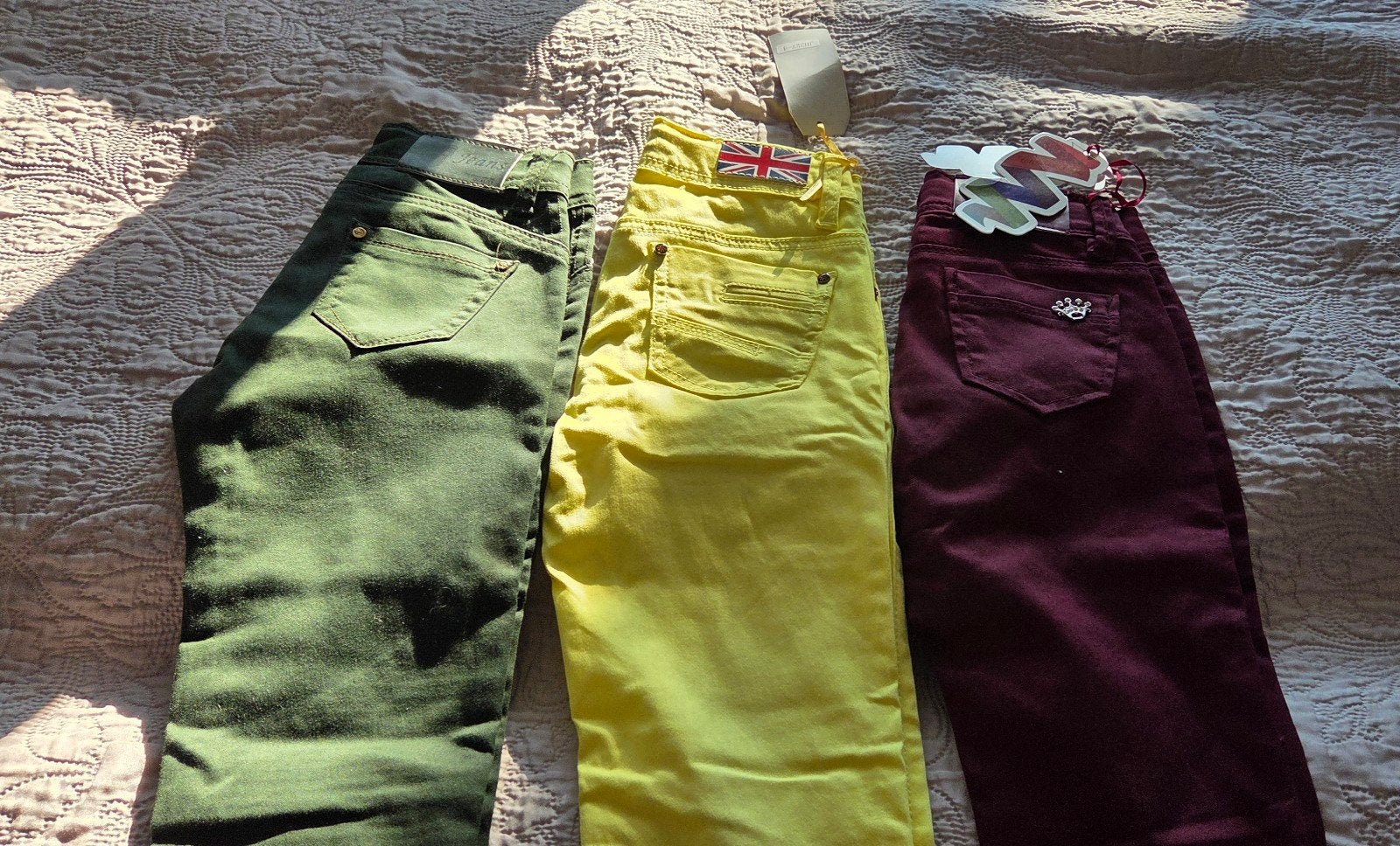 Set van 3 Nieuwe Gekleurde Broeken - Maat 10 - 140/146, Kinderen en Baby's, Kinderkleding | Maat 140, Verzenden, Nieuw