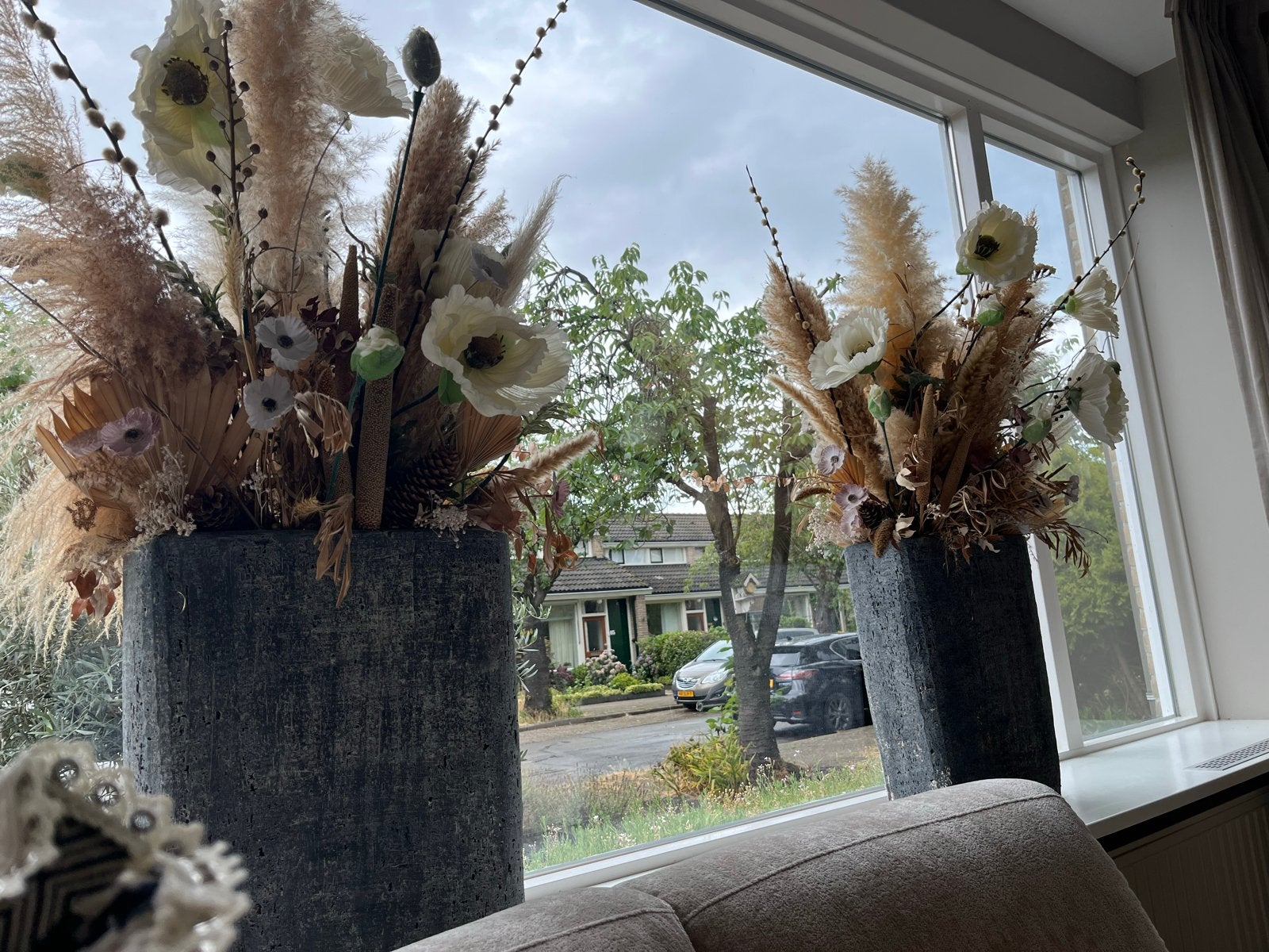Antracietgrijze Plantenbakken voor Binnen, Tuin en Terras, Bloembakken en Plantenbakken, Ophalen, Overige materialen, Gebruikt