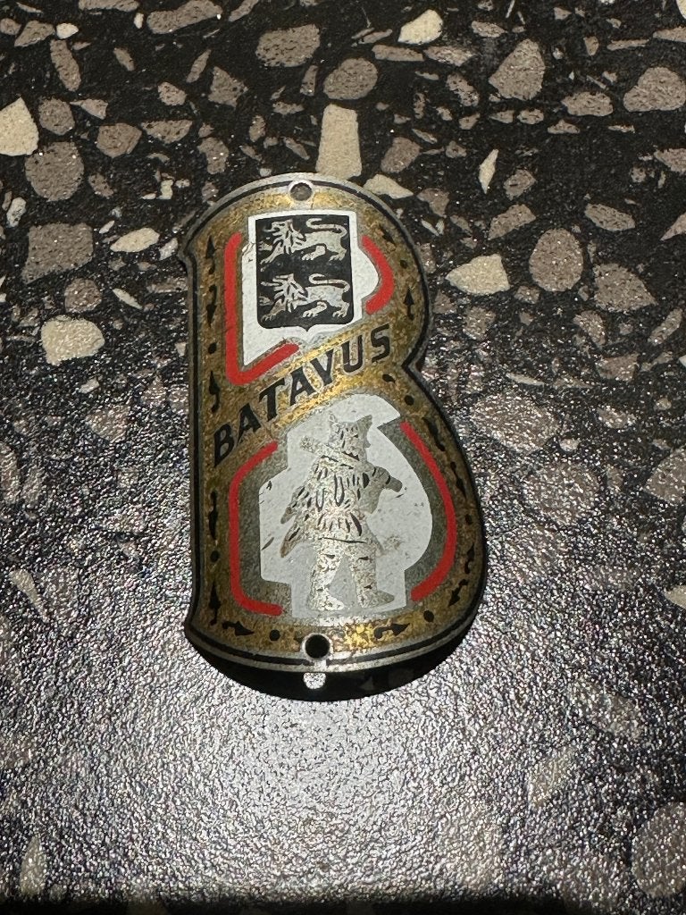 Oud balhoofdplaatje Batavus. Balhoofd plaatje., Gebruikt, Overige typen, Batavus®, Ophalen of Verzenden