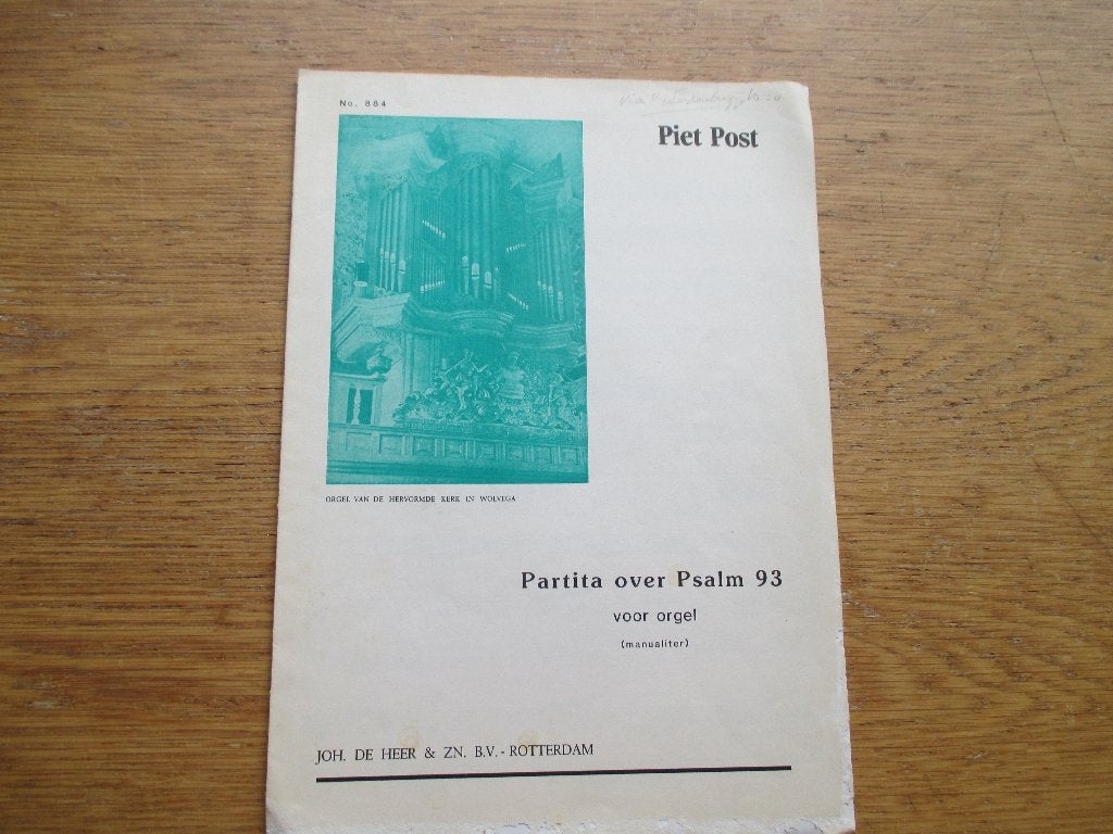Piet Post - Partita over Psalm 93 voor orgel (manualiter), Orgel, Gebruikt, Klassiek, Ophalen of Verzenden