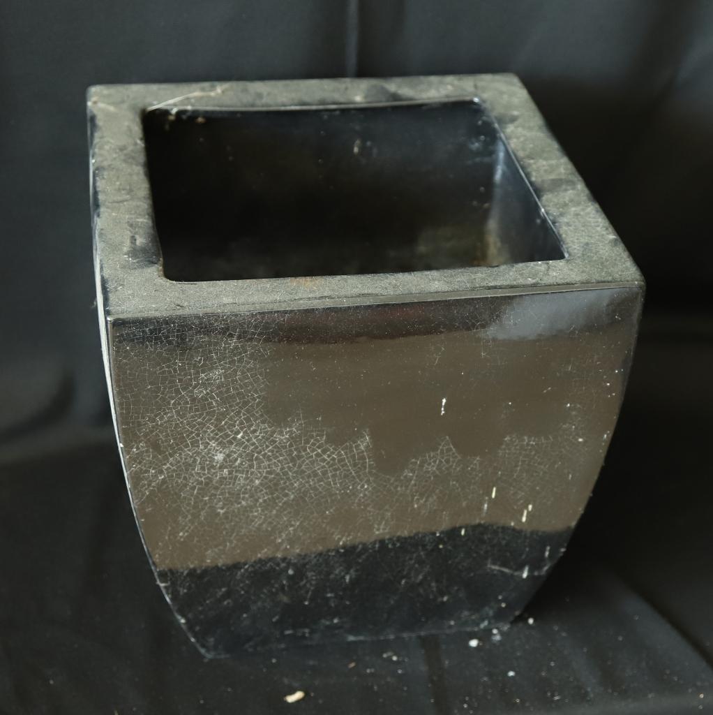 Bloempot, 25 tot 40 cm, Steen, Gebruikt, Vierkant