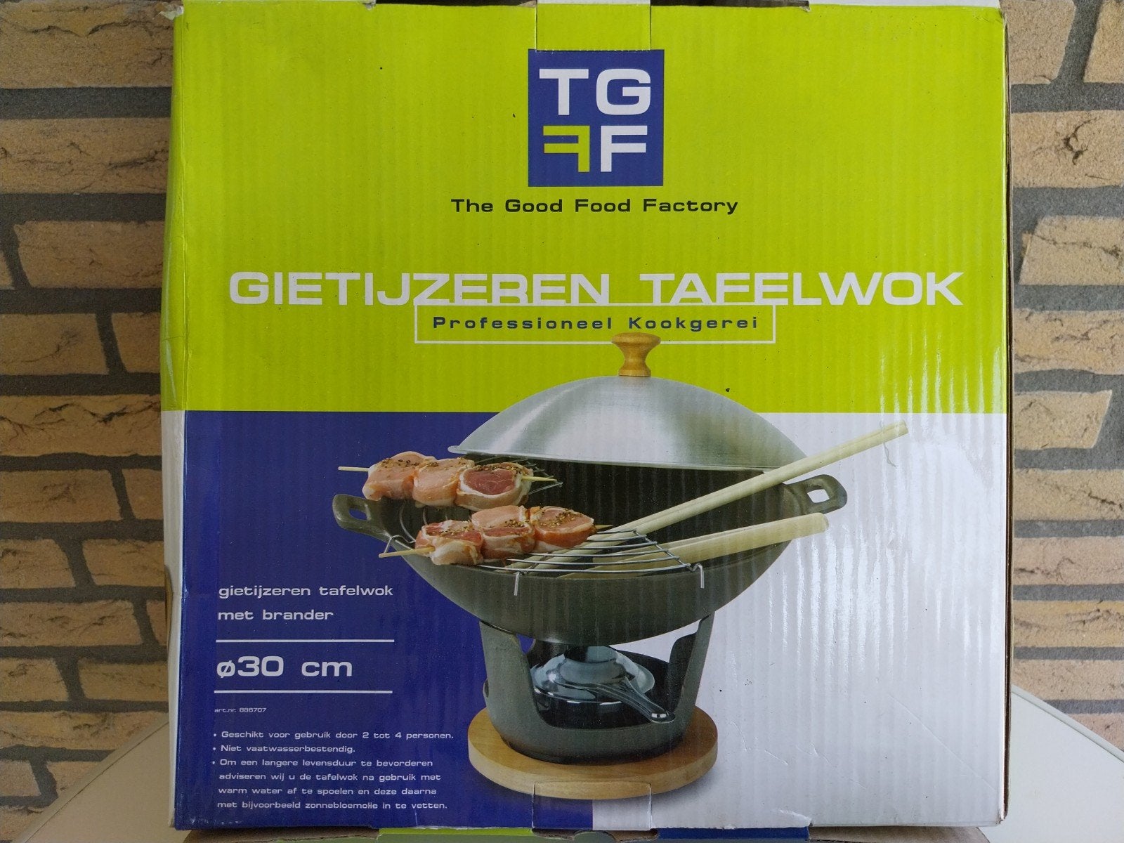 Nieuwe gietijzeren tafelwok met brander en accessoires, Ophalen, Overige typen, Nieuw, Zwart