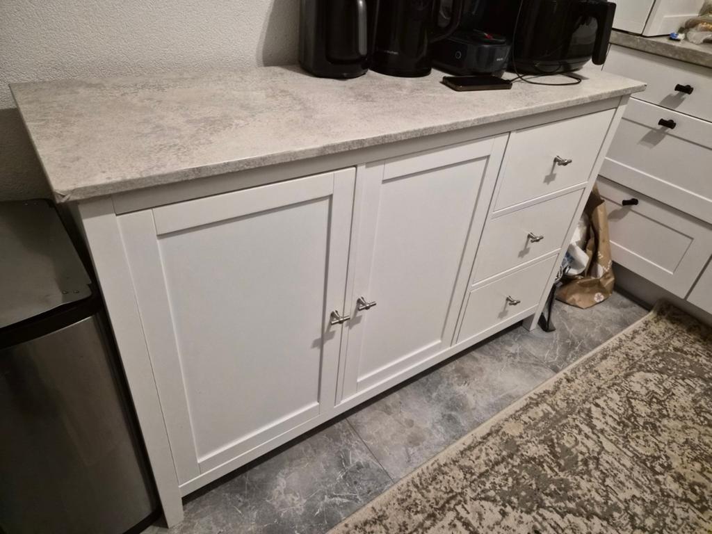 Wit dressoir met lades en deuren, zo goed als nieuw, Huis en Inrichting, Kasten | Dressoirs, Ophalen, 150 tot 200 cm, Zo goed als nieuw