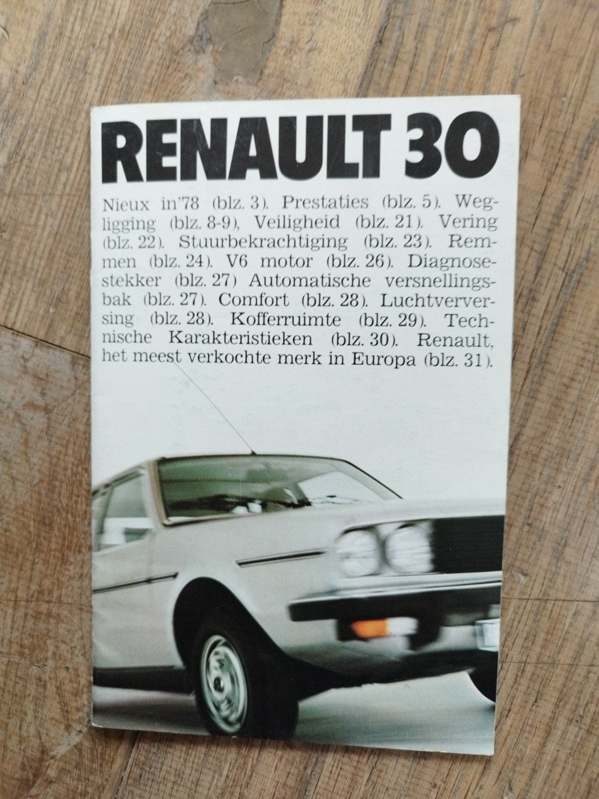 Renault 30 TS Brochure uit 1977 - 30 pagina's, Renault, Ophalen of Verzenden, Zo goed als nieuw, Renault