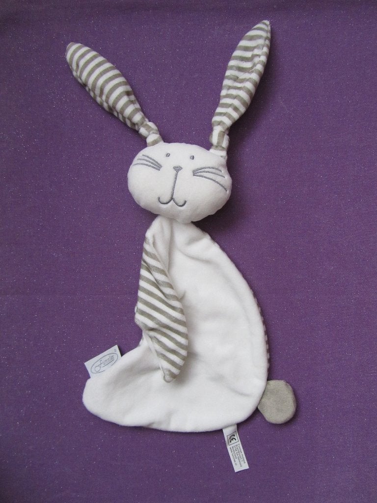 FUNNIES Knuffeldoekje KONIJN. WIT - BEIGE GESTREEPT **Nieuw*, Overige merken, Overige karakters, Ophalen of Verzenden, Met label
