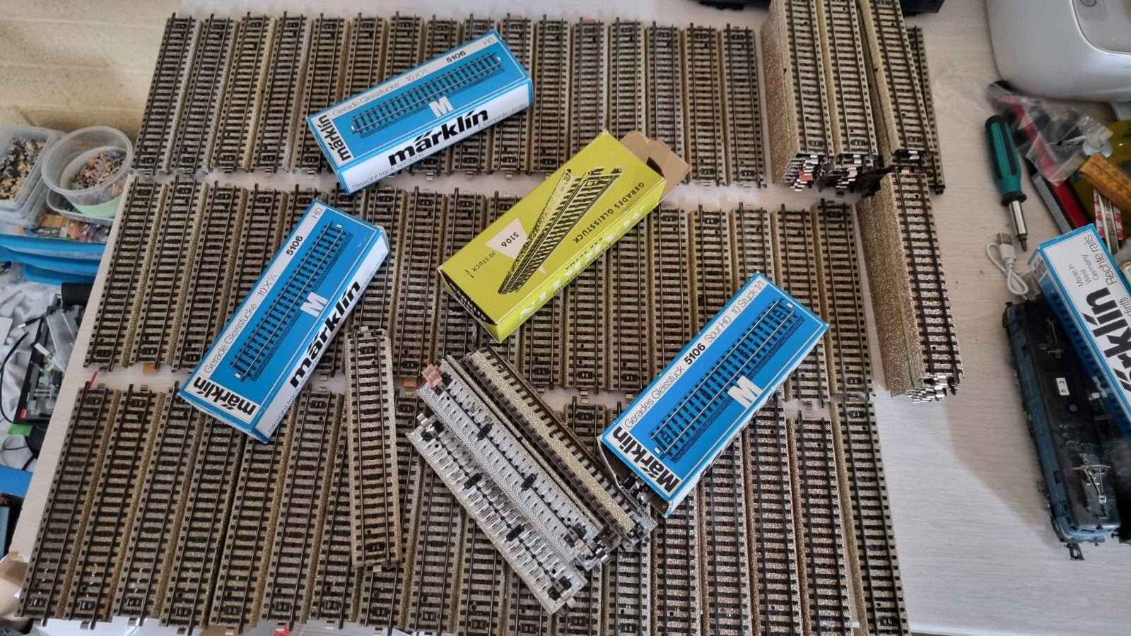 Märklin 5106 H0 M-rail rechte rail 0,50 per stuk, Wisselstroom, Gebruikt, Verzenden, Rails
