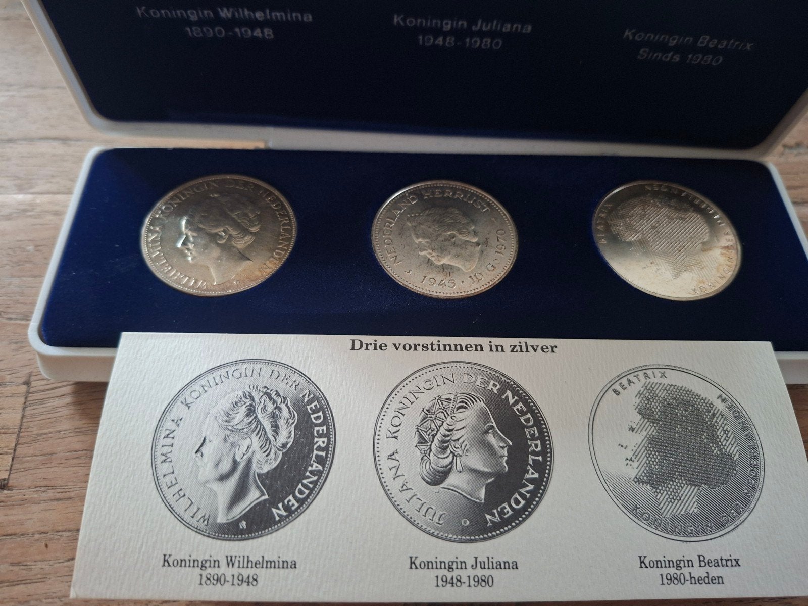 3 vorstinnen in zilver complete set, Ophalen of Verzenden, Koningin Juliana, 50 gulden, Zilver