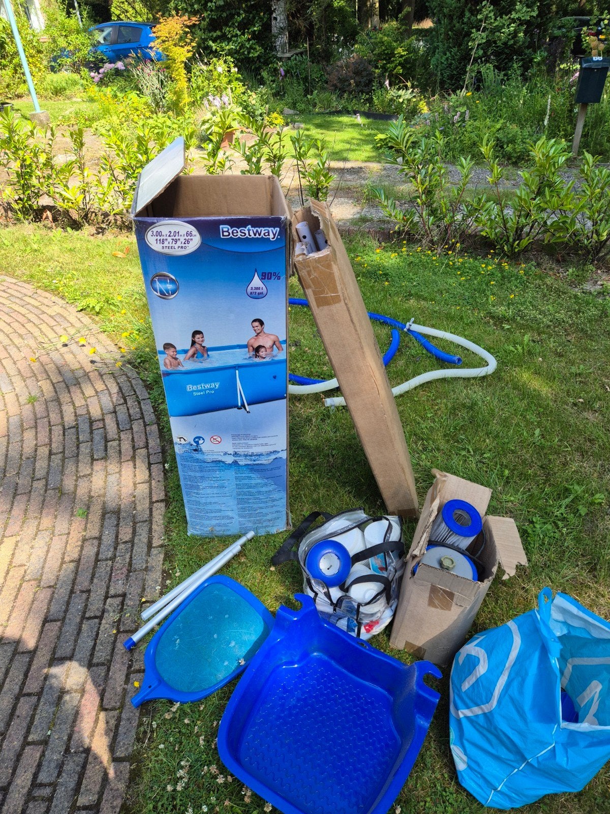 Zwembad 3x 2x 66 inclusief pomp, Ophalen, Minder dan 80 cm, Rond, Minder dan 200 cm