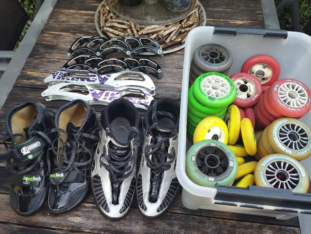 skeelers 100mm (uitgebreide set), Gebruikt, Dames, Inline skates 4 wielen, Ophalen