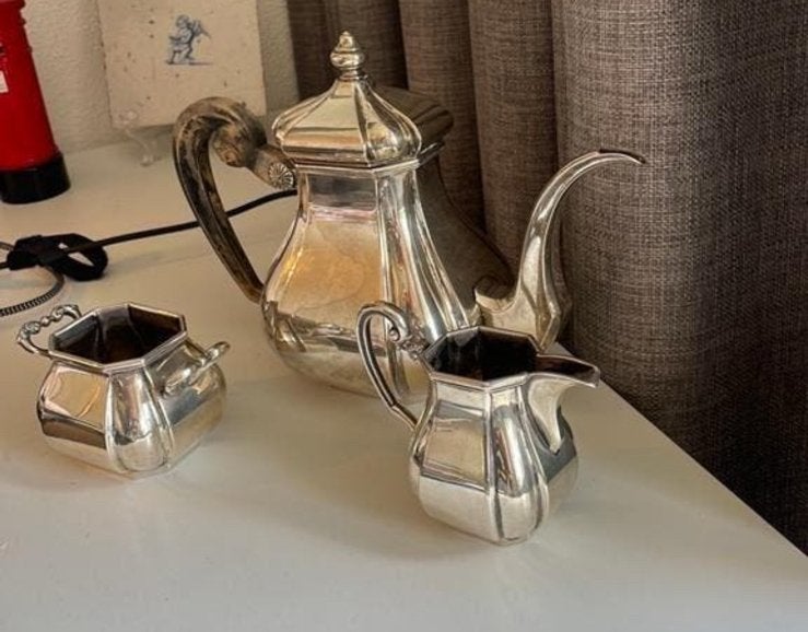 Zilveren theepot 835, Antiek en Kunst, Ophalen of Verzenden, Zilver