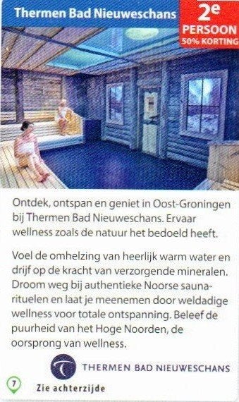 VoordeelBon Thermen Bad Nieuweschans (KortingsBon), Drie personen of meer, Kortingsbon, Spa of Sauna