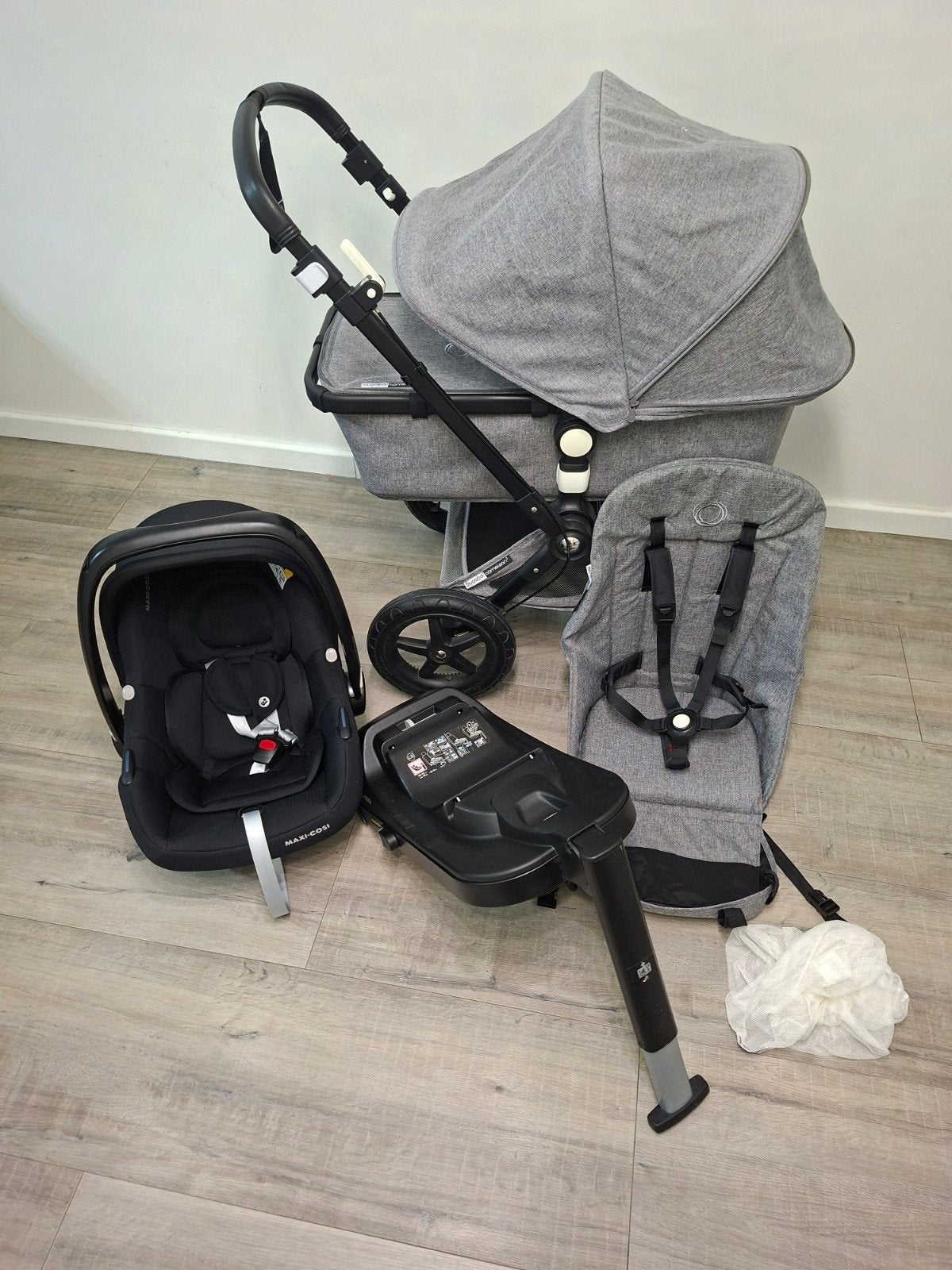 Bugaboo Cameleon 3 grey melange met maxi cosi 3in1, Kinderen en Baby's, Kinderwagens en Combinaties, Ophalen, Zo goed als nieuw