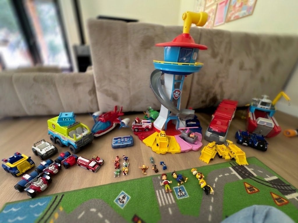Grote Paw Patrol collectie met uitkijktoren en voertuigen, Ophalen, Gebruikt, Jongen of Meisje