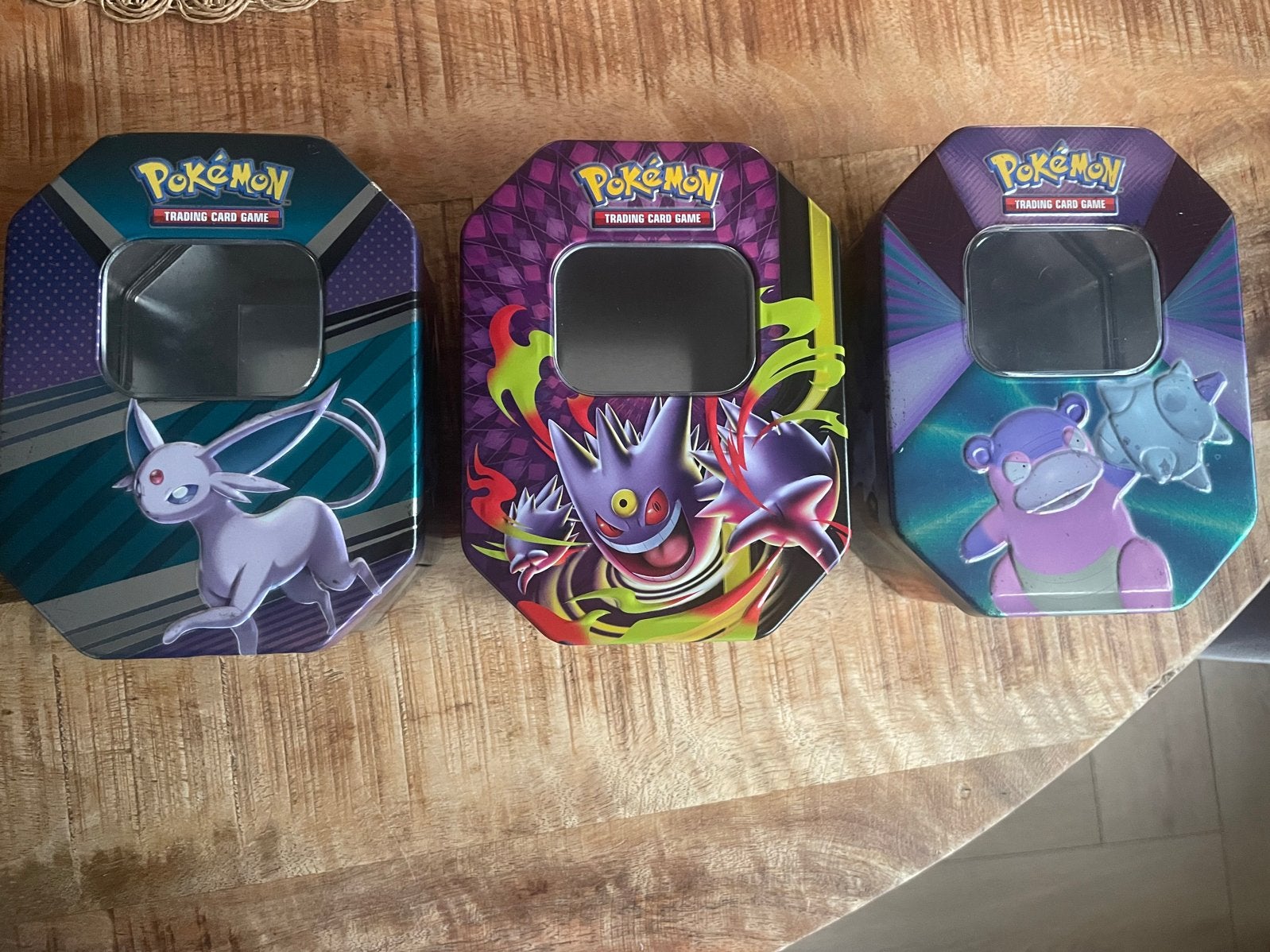 3 Pokemon opbergbakjes / blikken (Umbreon, Gengar, Slowpoke), Ophalen of Verzenden, Gebruikt, Overige typen