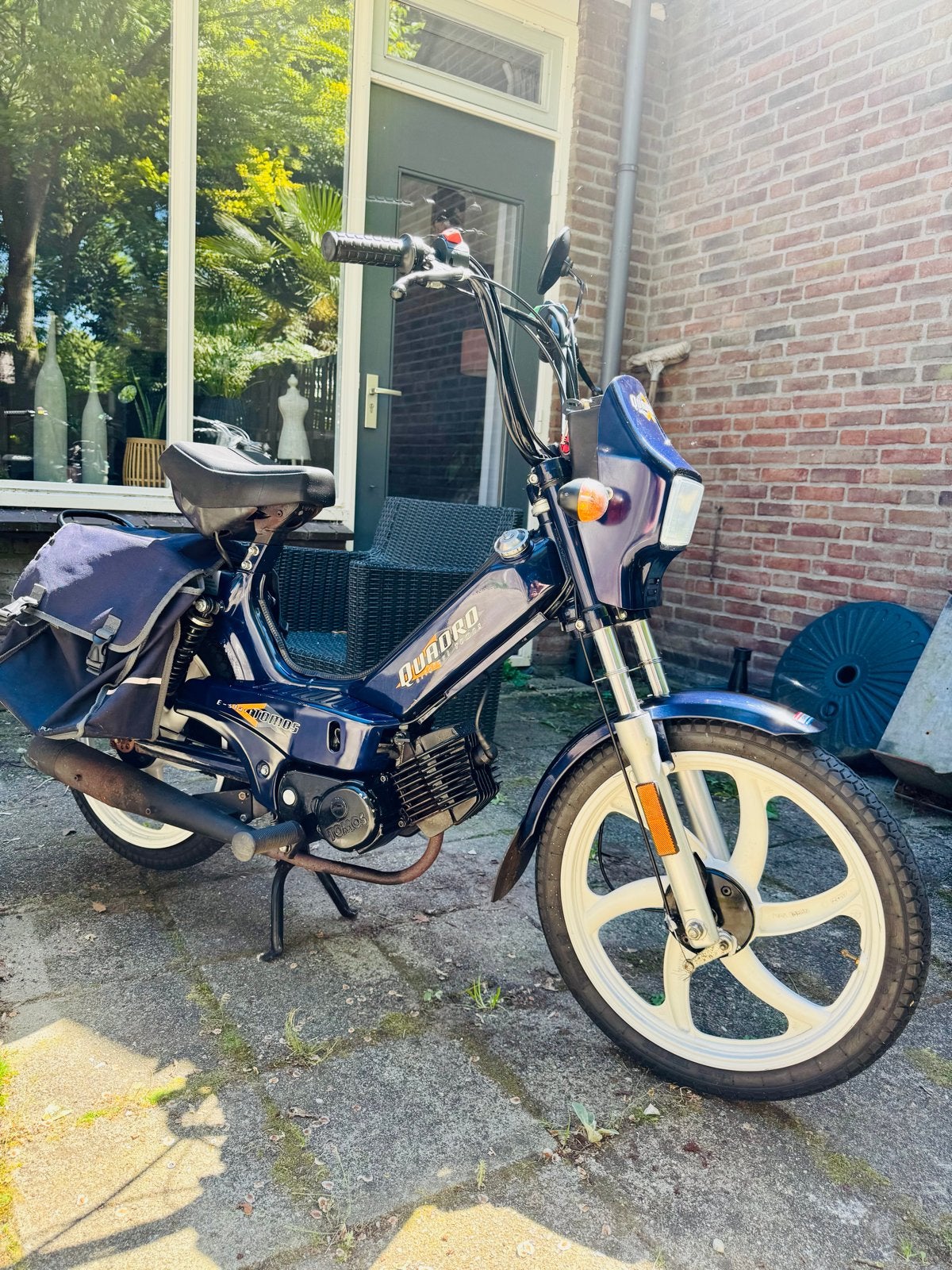 Tomos Quadro E-start Snorfiets - Blauw, Fietsen en Brommers, Brommers | Tomos, Ophalen, Gebruikt, Maximaal 25 km/u, Quadro