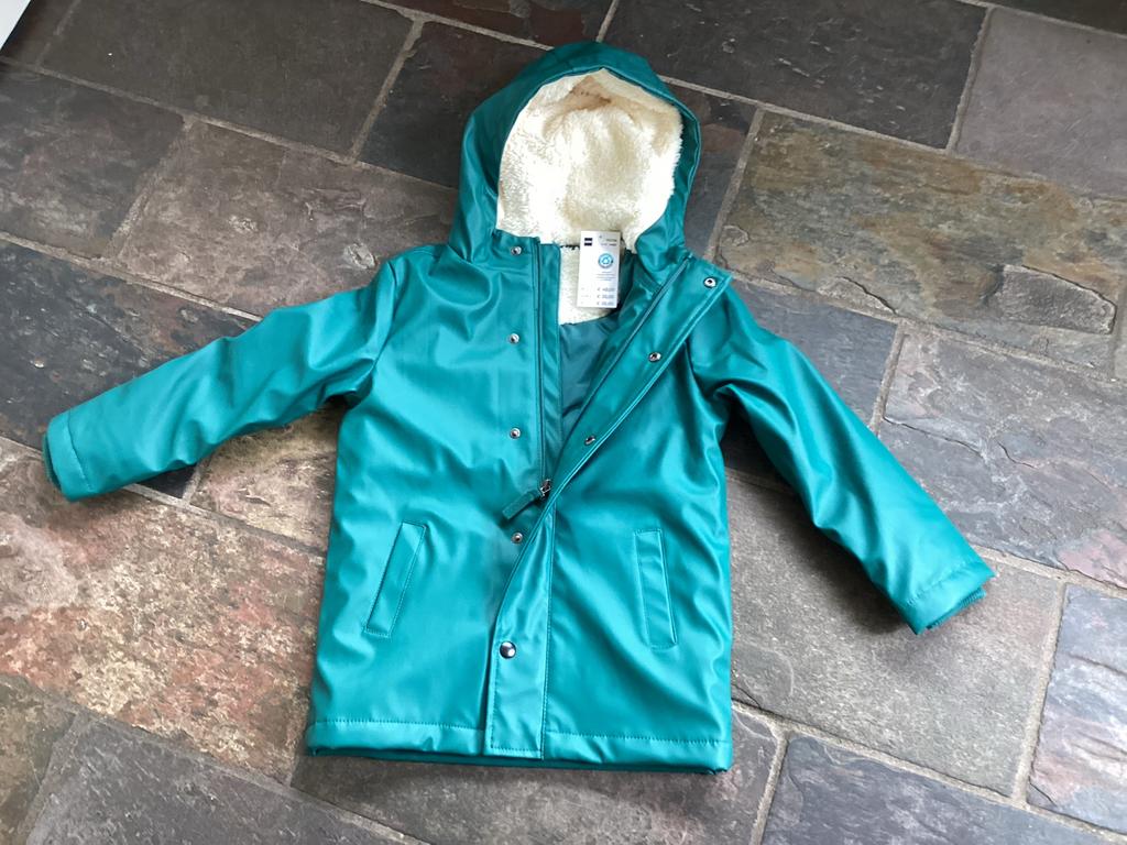Nieuwe HEMA regenjas groen/petrol maat 110/116, Ophalen of Verzenden, Nieuw