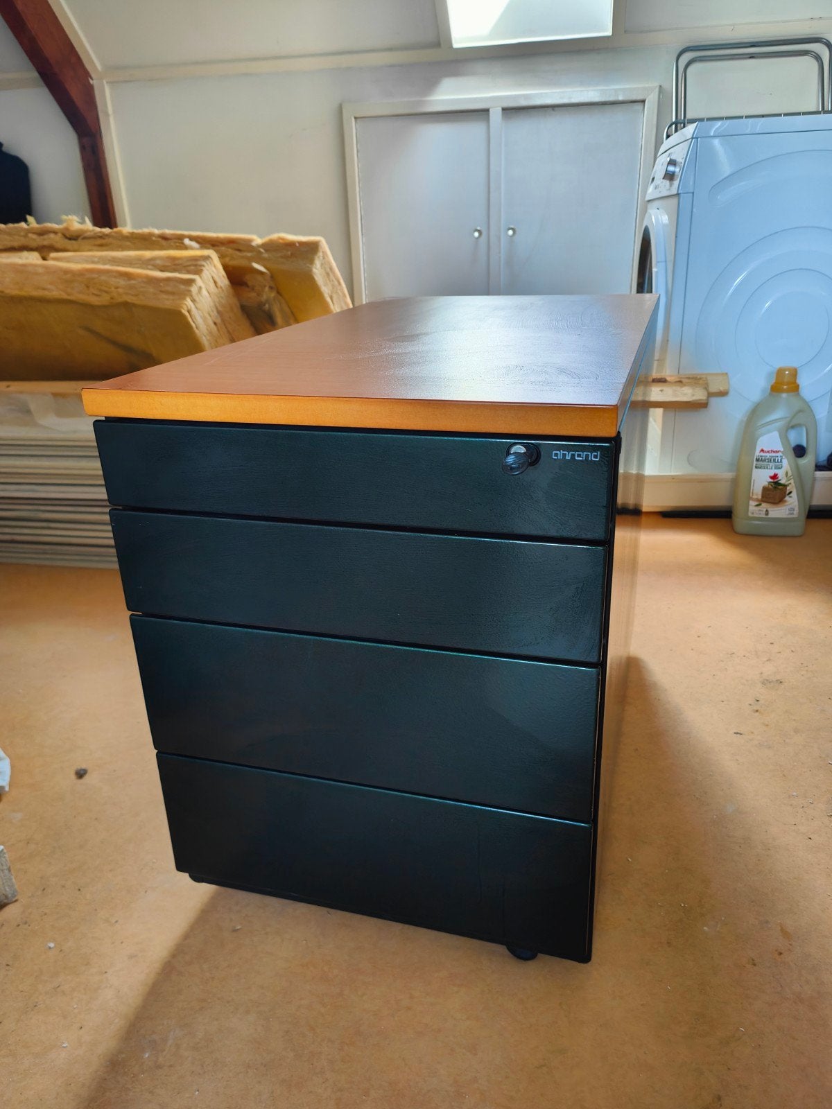Ahrend ladekast met 4 laden en houten blad, Overige houtsoorten, Gebruikt, Modern kantoor, 3 of 4 laden