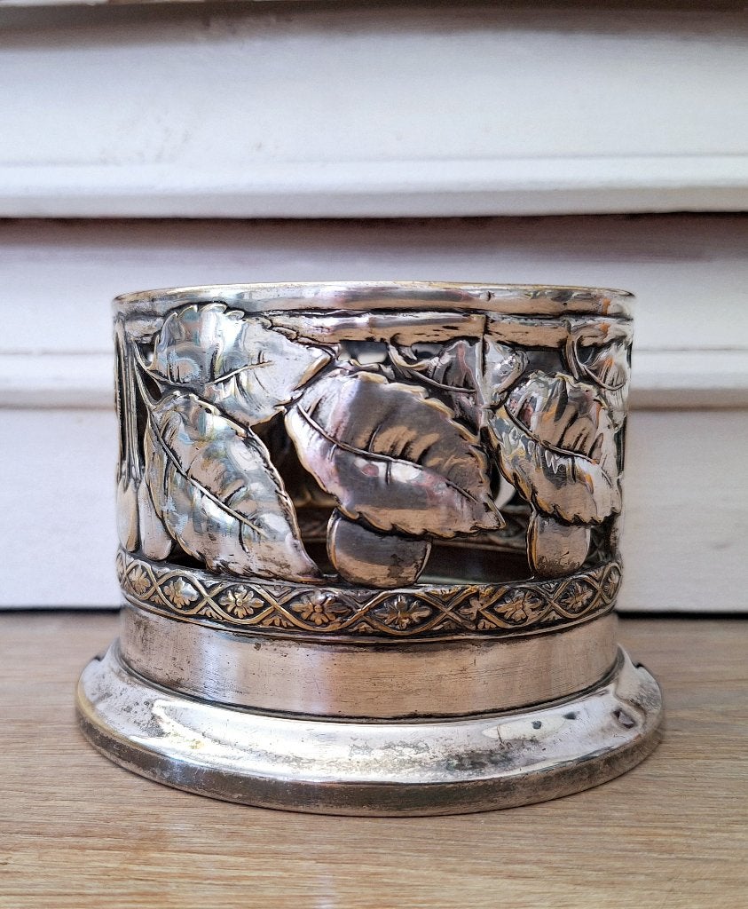 Antieke Jürst Jugendstil fleshouder, verzilverd, Ophalen of Verzenden