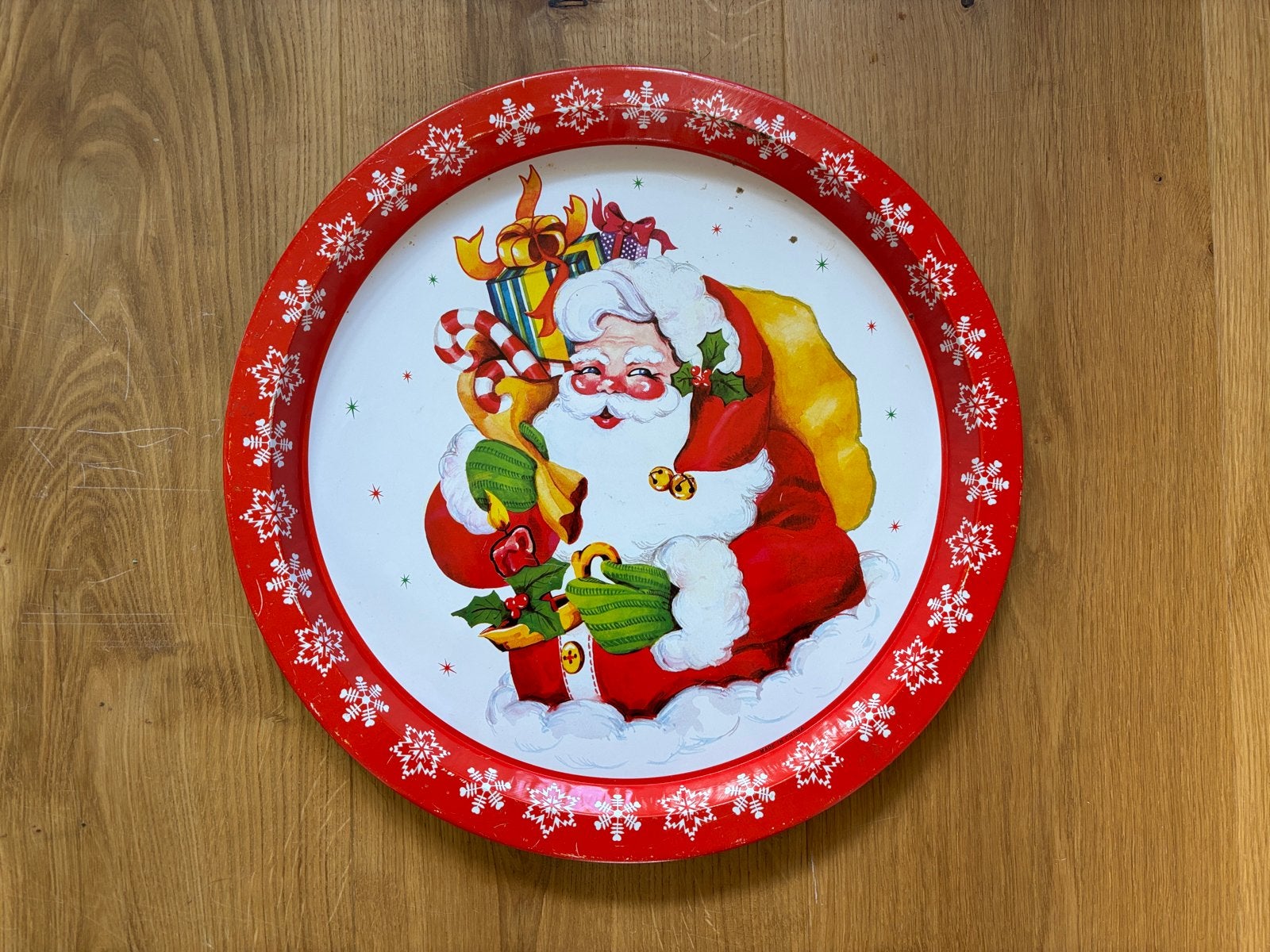 Dienblad kerstman, Ophalen