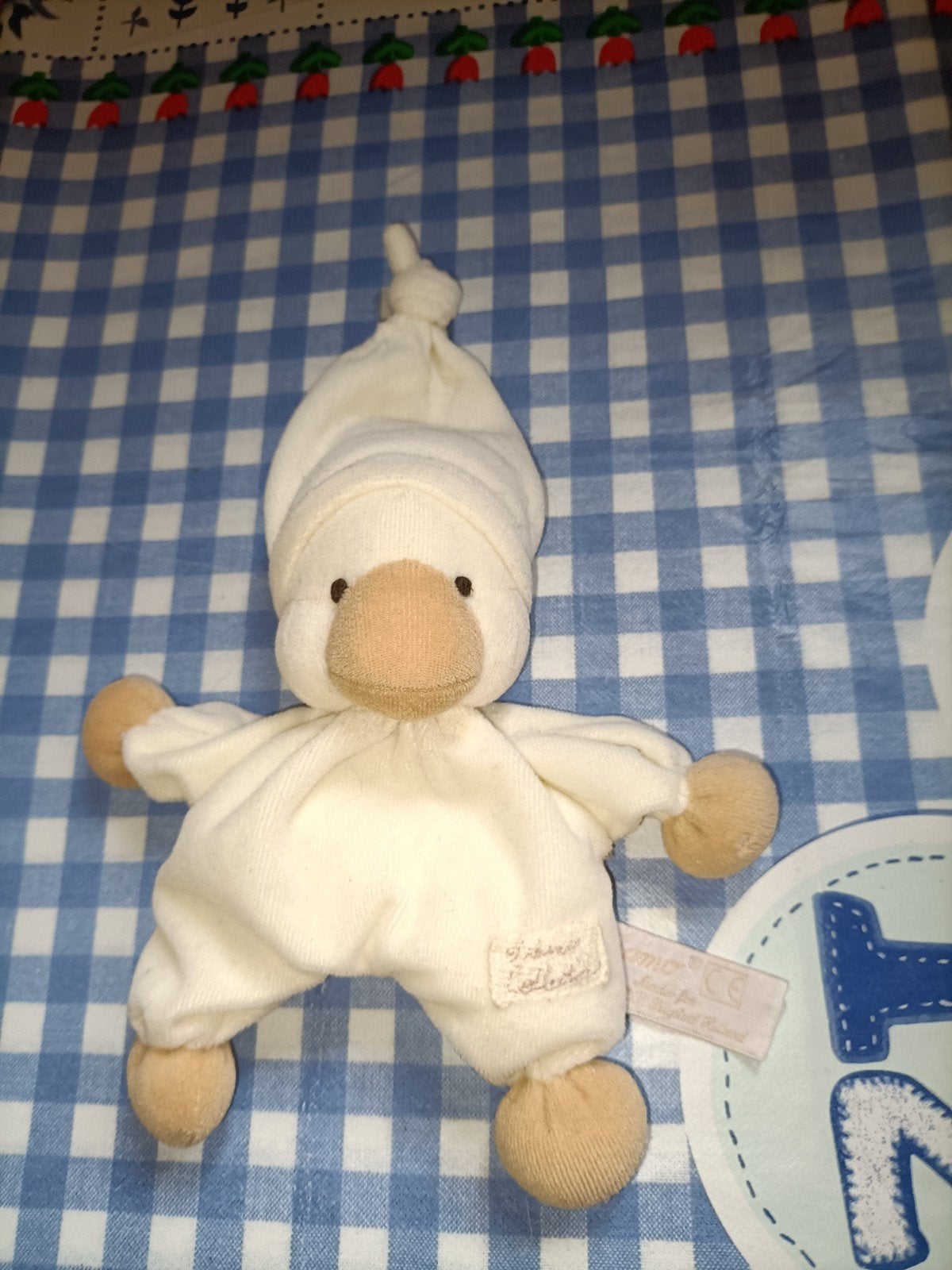 Tiamo Collection eend knuffel vintage, Kinderen en Baby's, Ophalen of Verzenden, Zo goed als nieuw, Eend